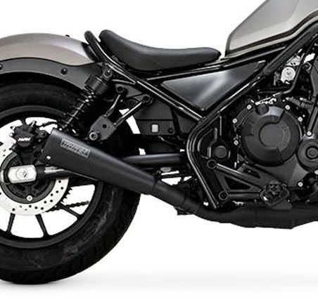 レブル250 23- SSメガホン スリップオンマフラー ブラック OVER Racing