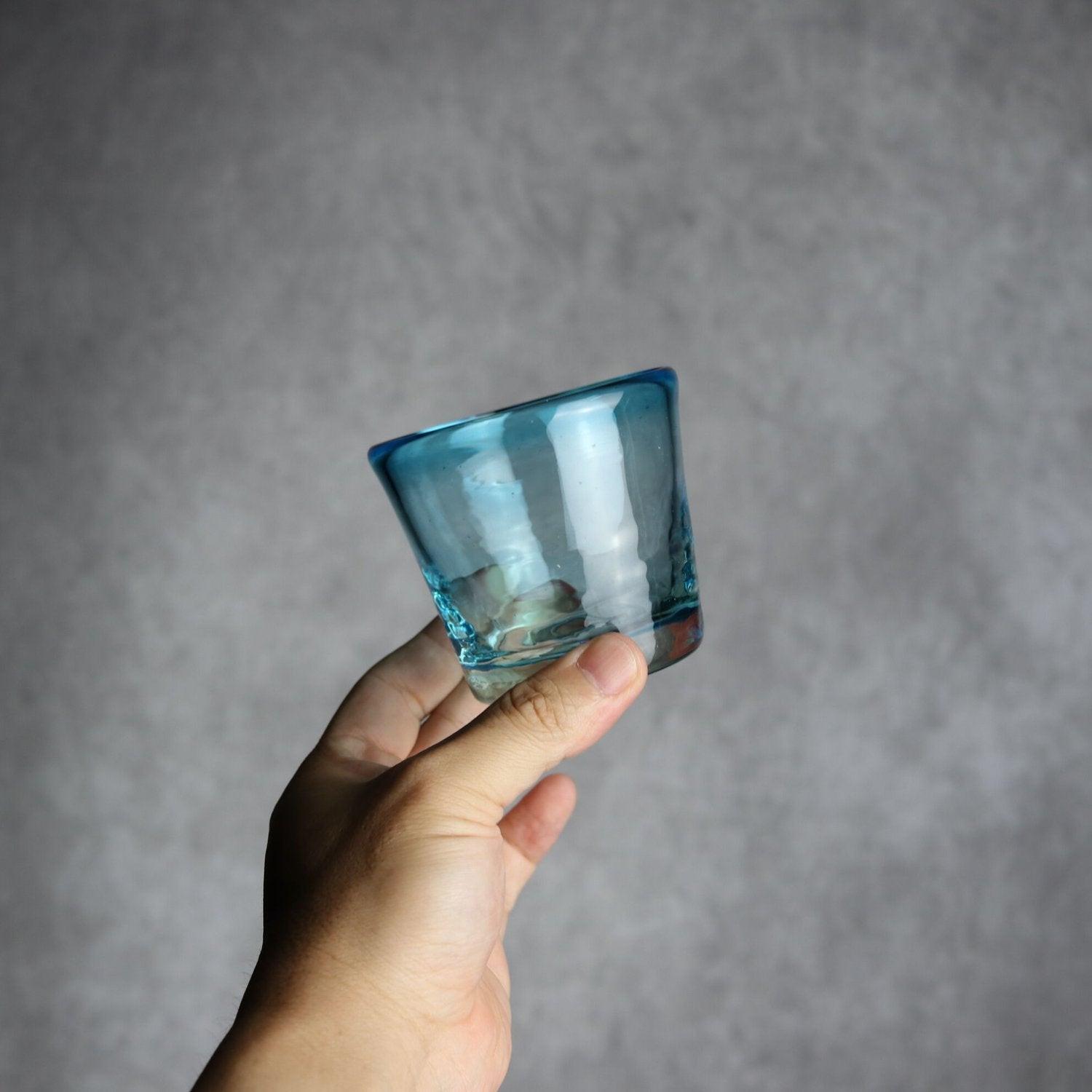 ノーマルグラス 小 水色 琉球ガラス ガラス工房清天｜ガラス工房 清天