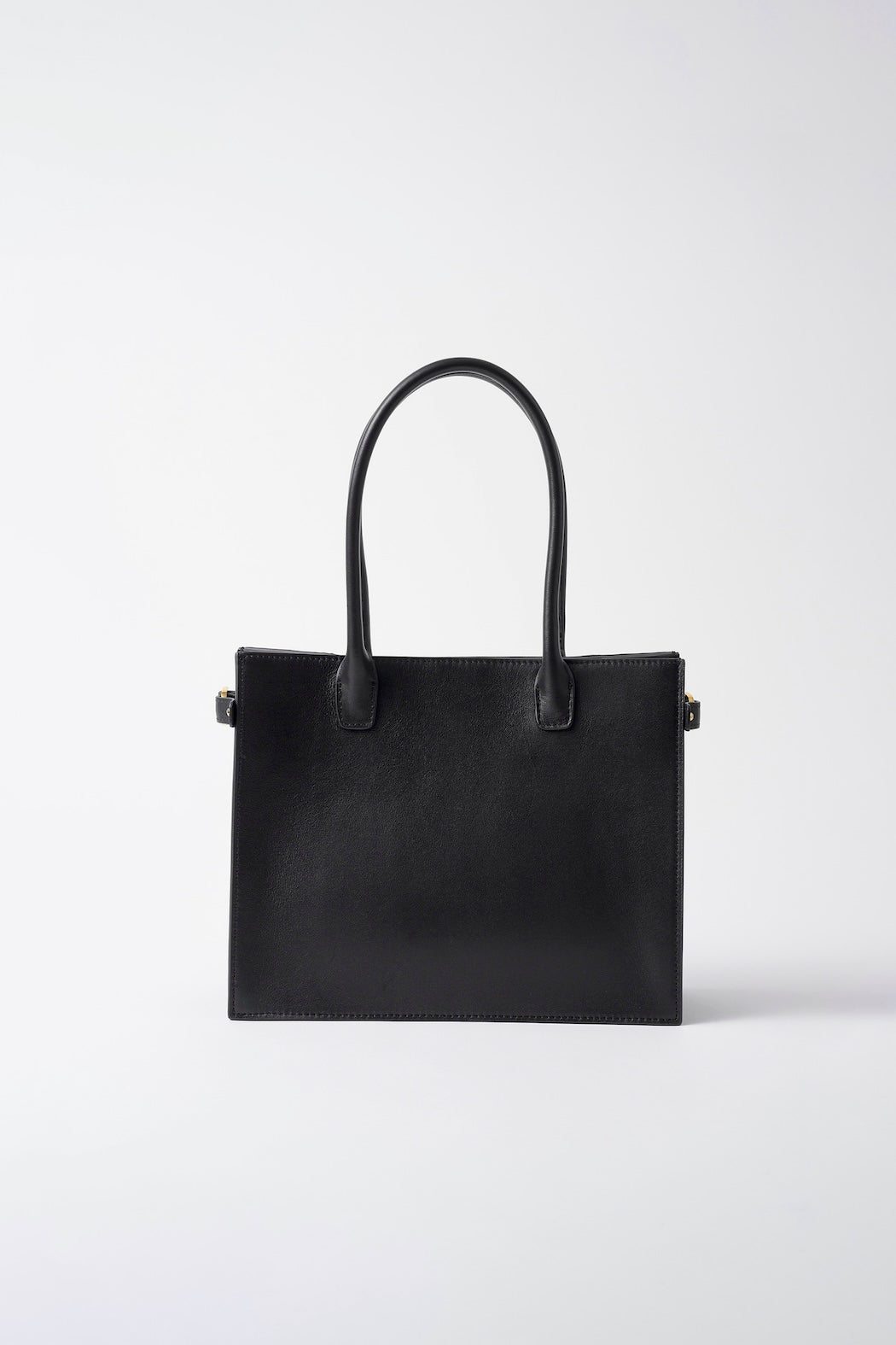 Framed embroidered leather small bag (Black) - ミニレザーハンドバッグ