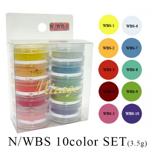 ミラージュ アクリルパウダー 10色セット(3.5g) N/WBS / nail mius web