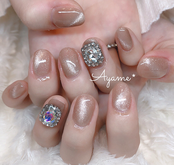 マグネットジェル×ジュエリーネイル | ネイルサロンmoca (モカ) ｜大阪