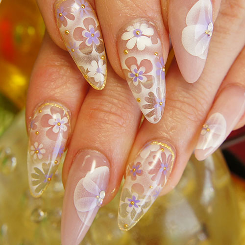 エアーネイル練習 フラワーネガポジエアーネイルデザインのやり方