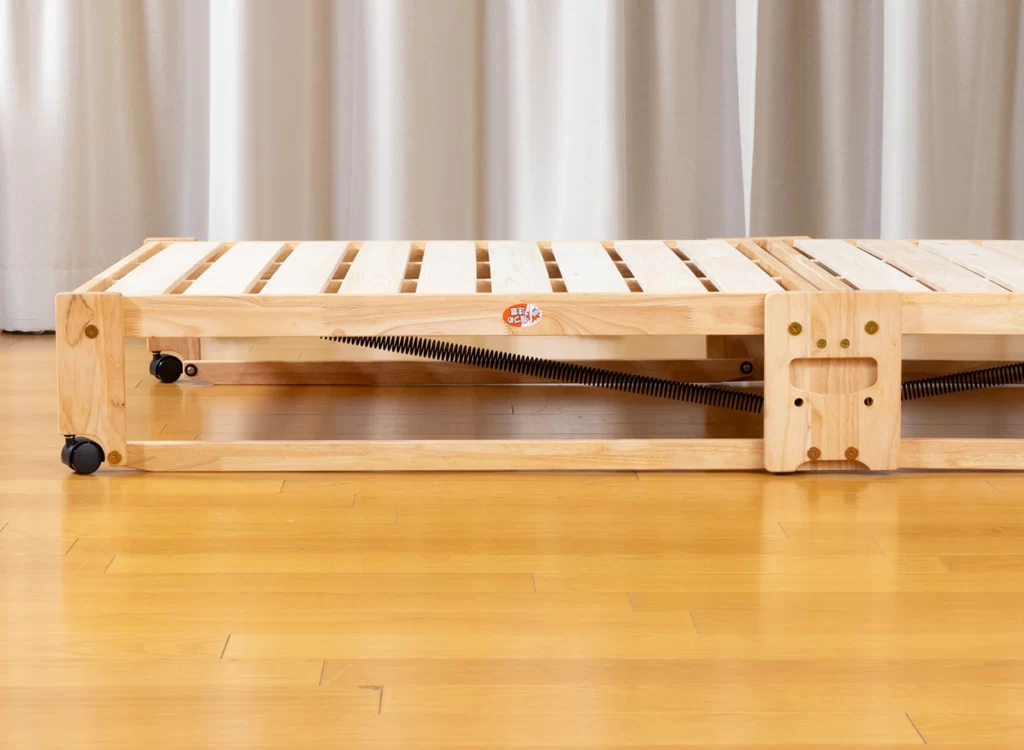 NK-2766］折りたたみひのきスノコベッド ロータイプ シングル［ヘッド