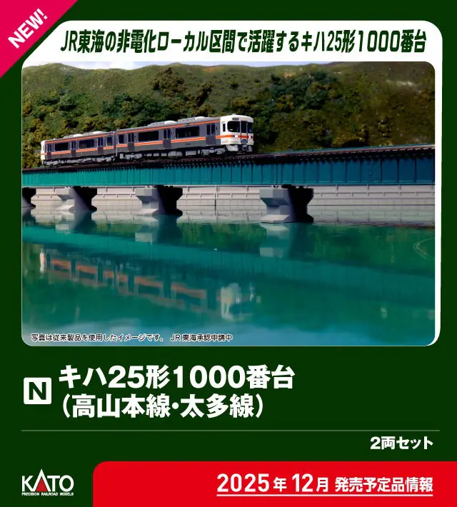 キハ25形1000番台(高山本線・太多線)2両セット 品番：10-1666 鉄道模型