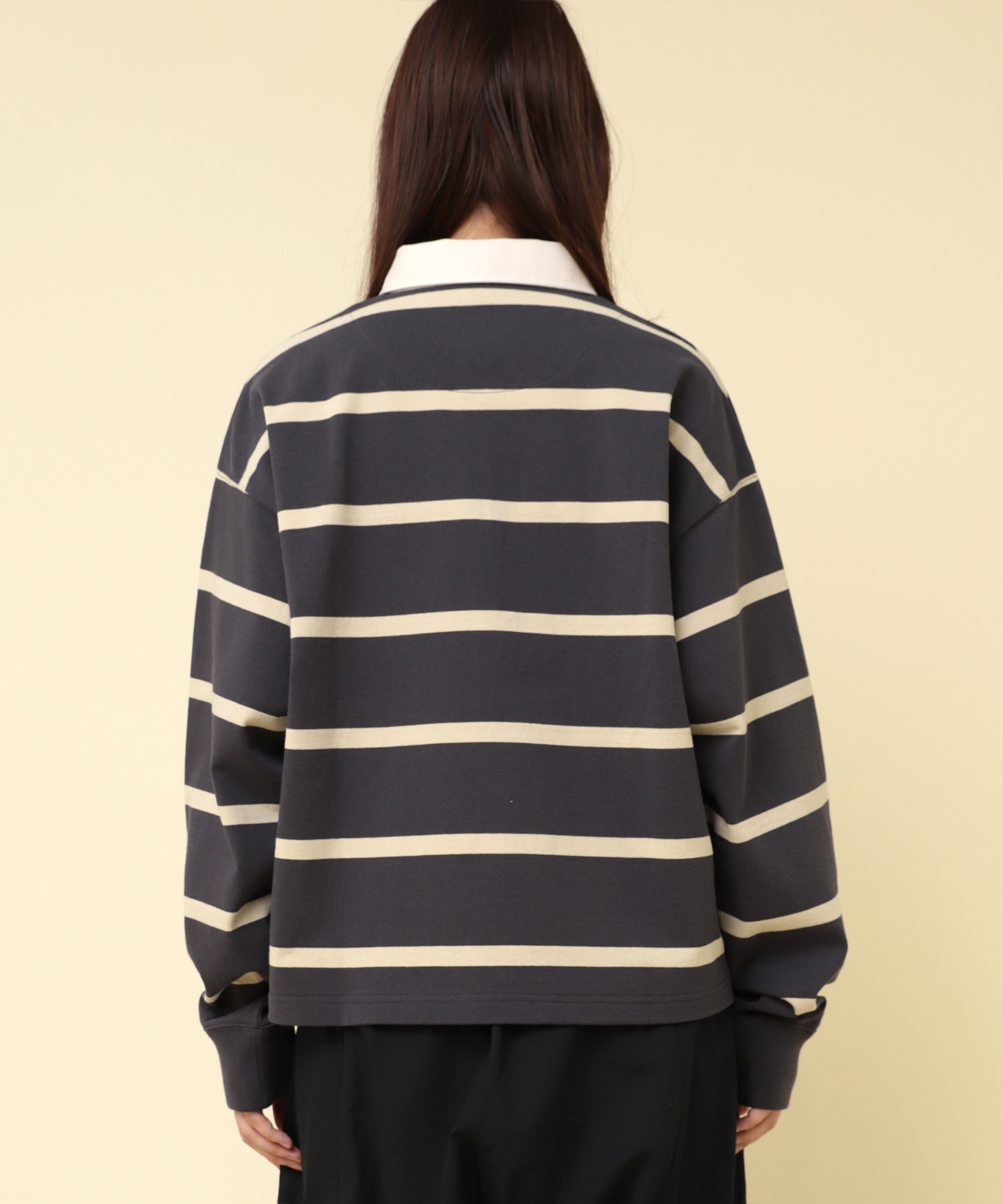 M2393 ヴィンテージコットンラガーシャツ(F グレー/アイボリー