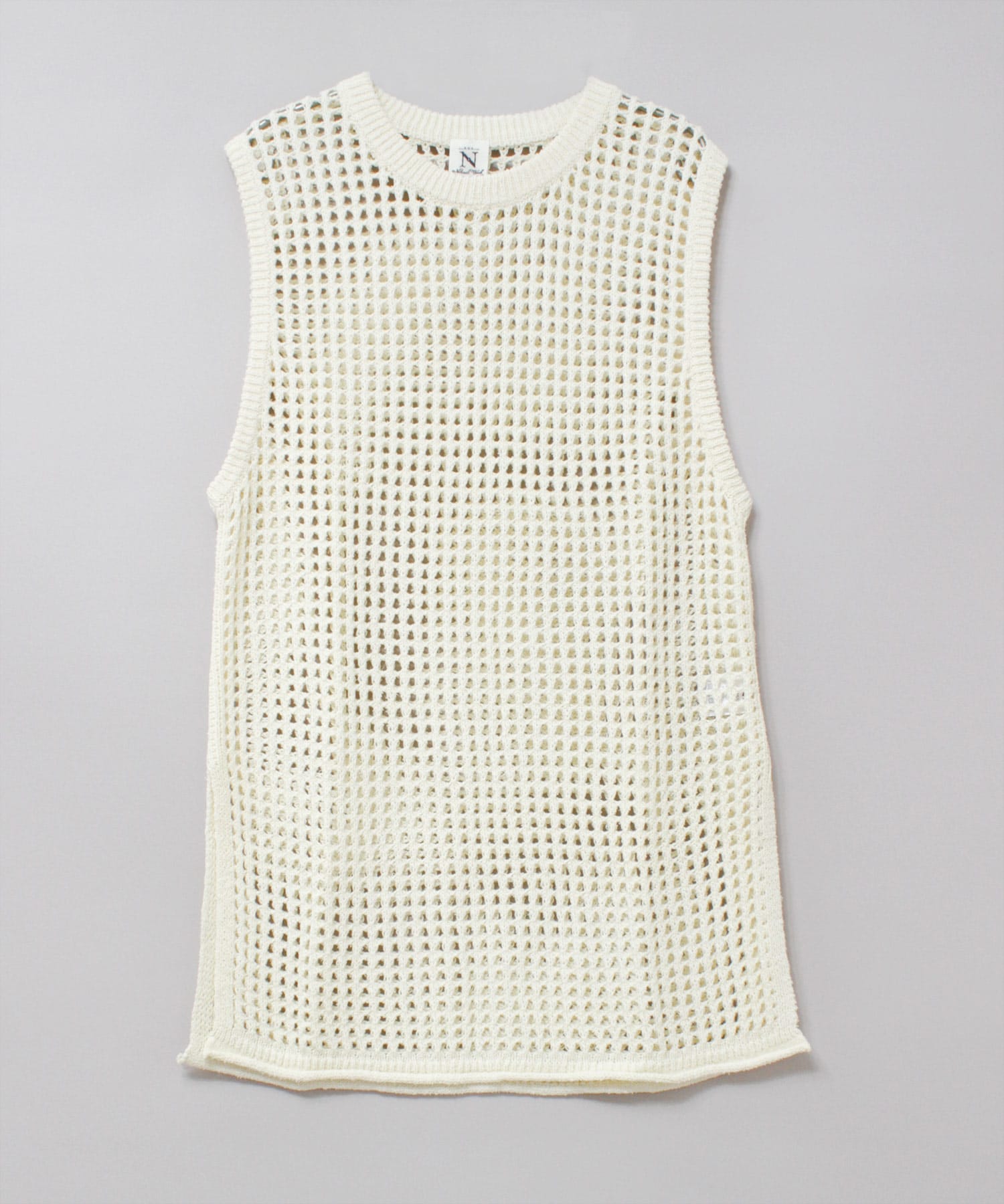 K2633 ループヤーンメッシュロングベスト(M ブラック): トップス - RNA