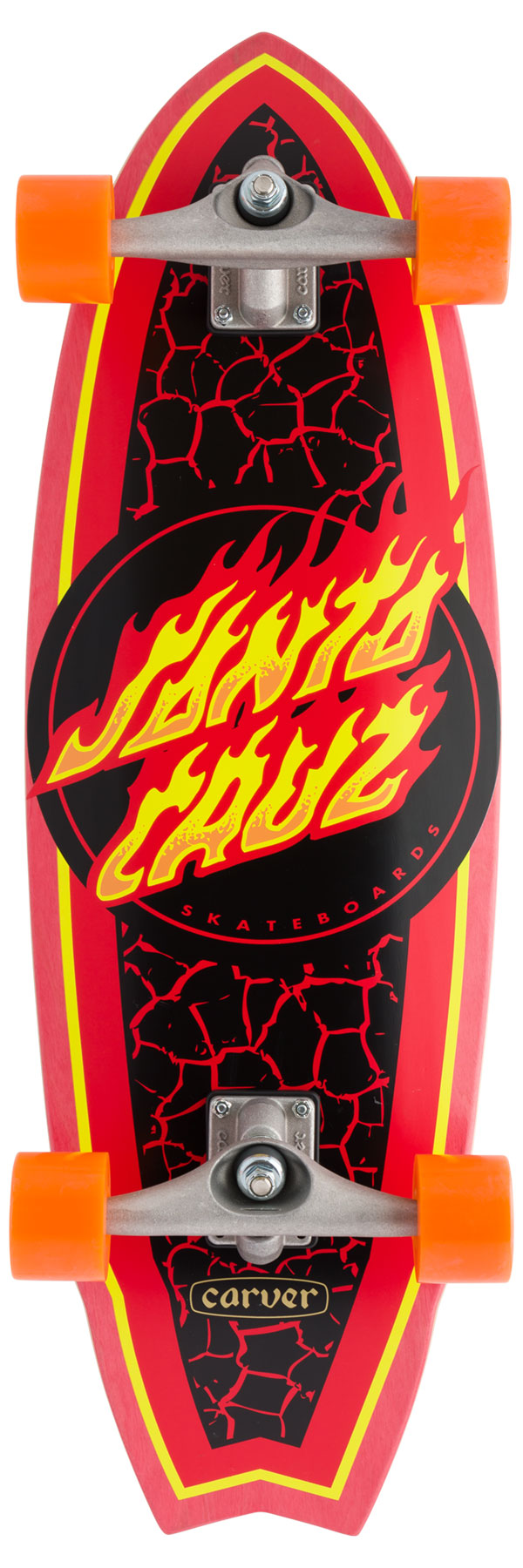 Flame Dot Shark Surf Skate 9.85in | Carver x Santa Cruz Skateboards