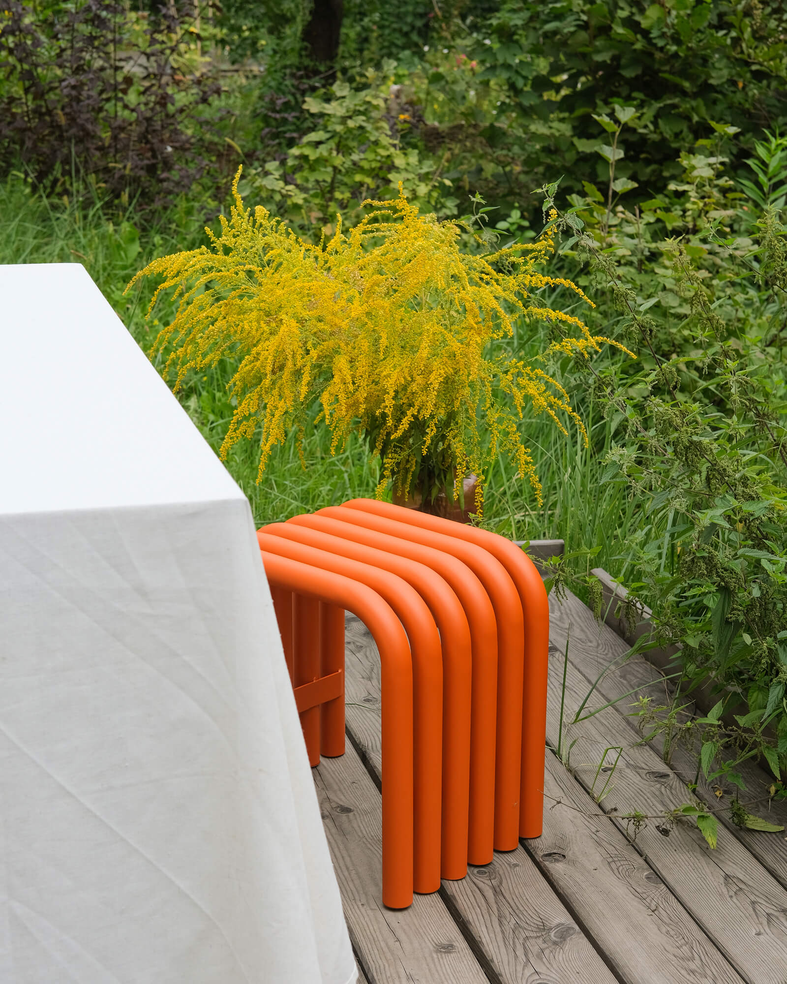 Nokk Stool - funky orange steel indoor & outdoor furniture