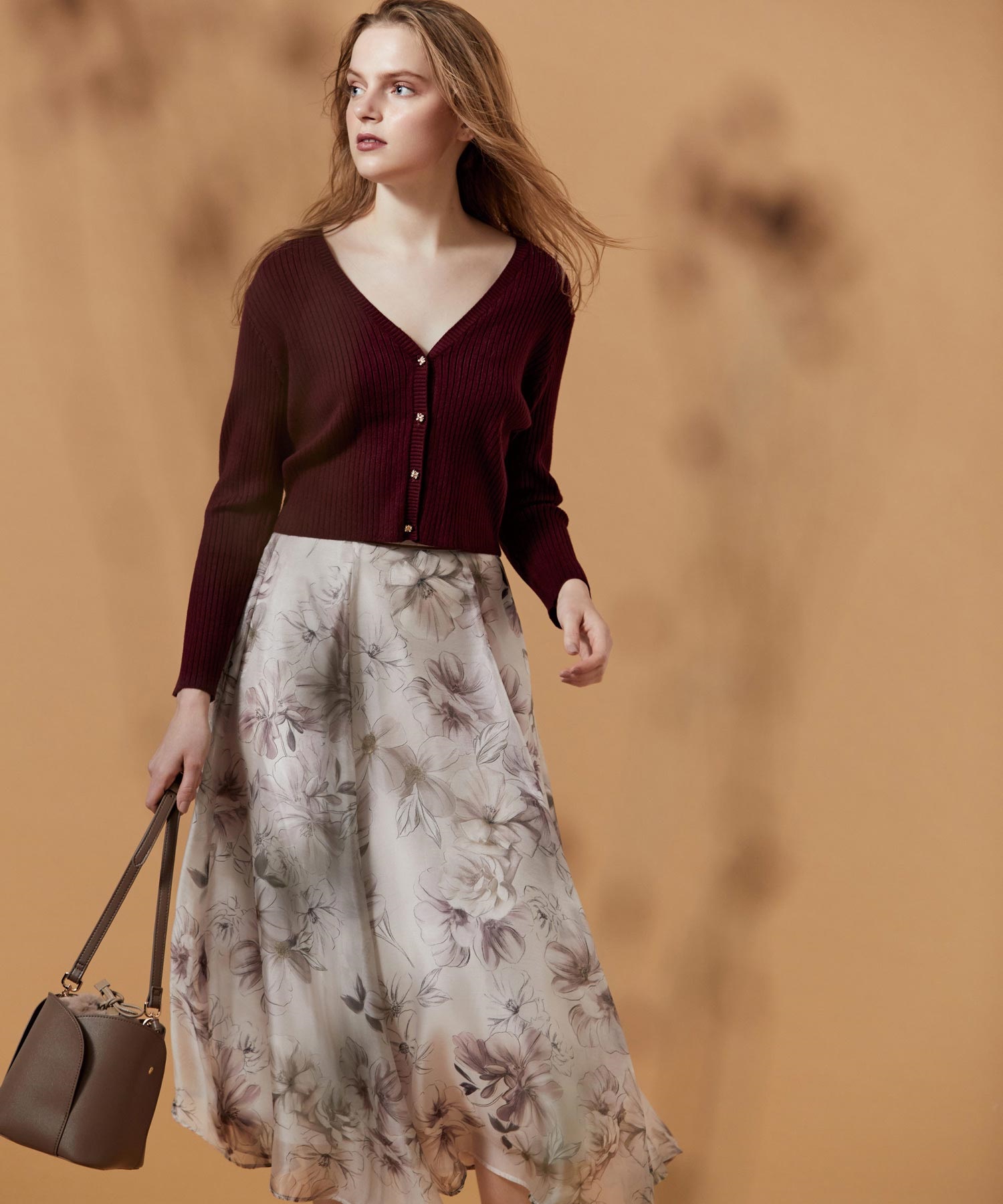 シャインフラワープリントスカート | フレアスカート | NOELA OFFICIAL