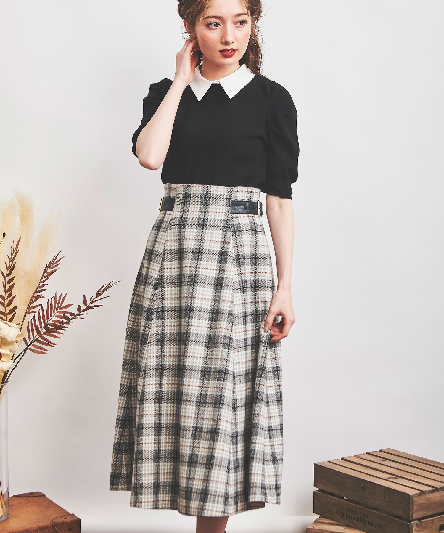 先染めチェックスカート | フレアスカート | NOELA OFFICIAL WEB STORE