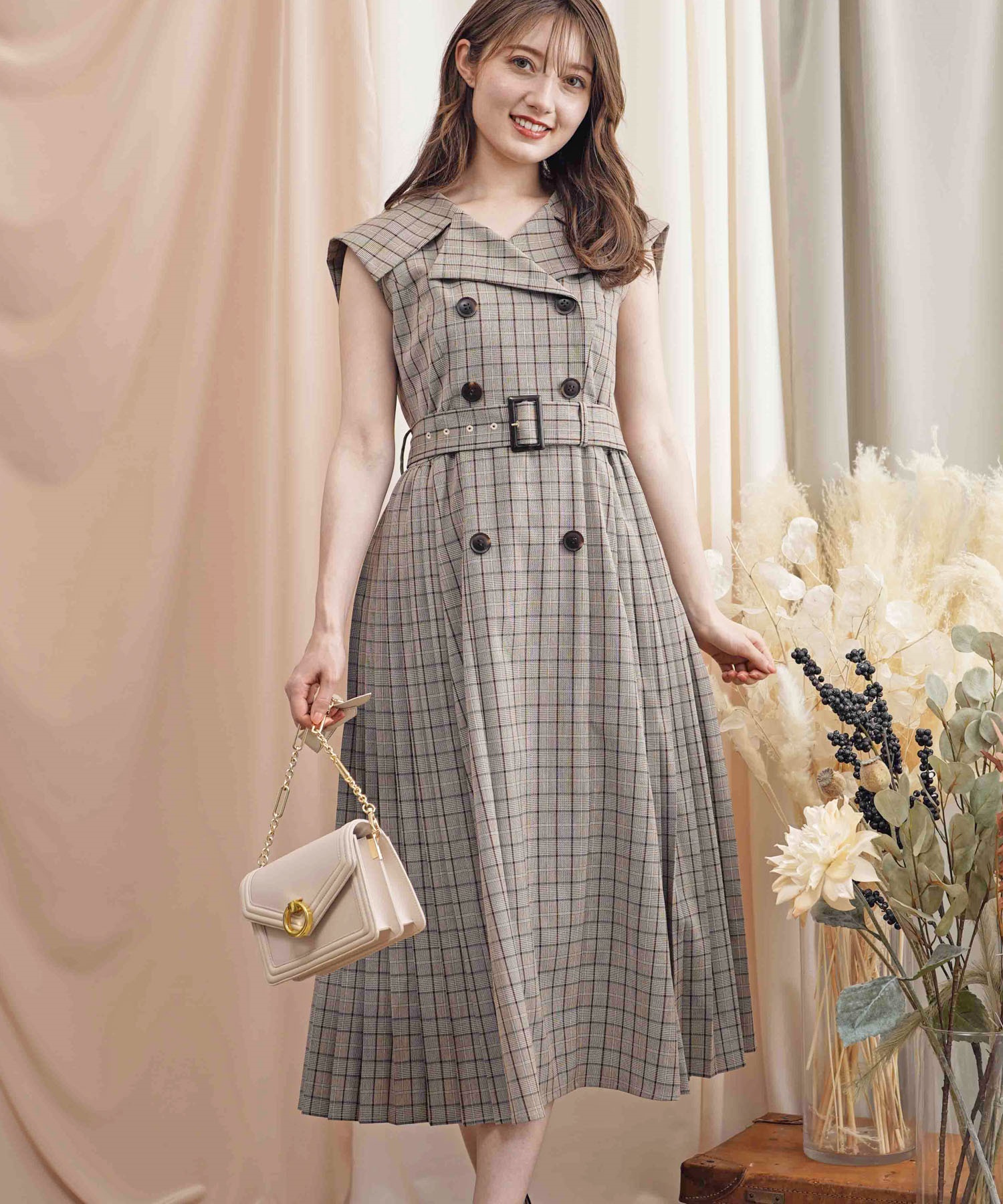 サイドプリーツトレンチ風ワンピ | ロングワンピース | NOELA OFFICIAL