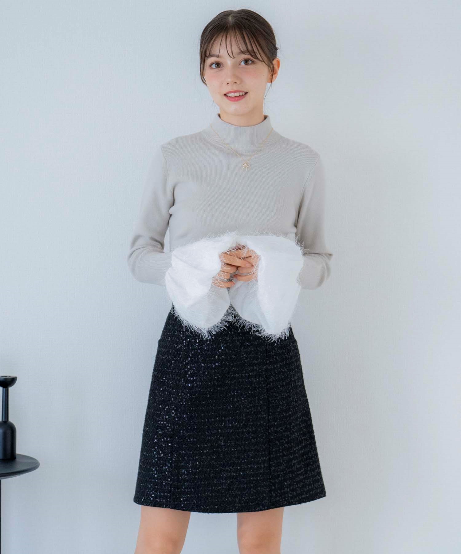 スパンコールツイードミニスカート | タイトスカート | NOELA OFFICIAL