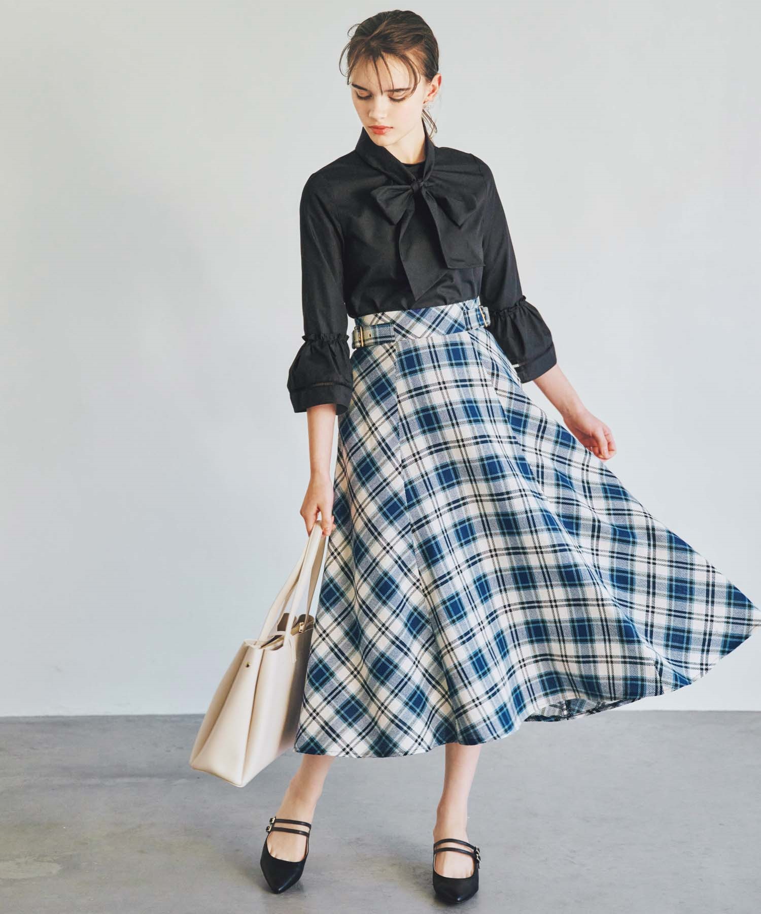 バスケットチェックスカート | フレアスカート | NOELA OFFICIAL WEB STORE