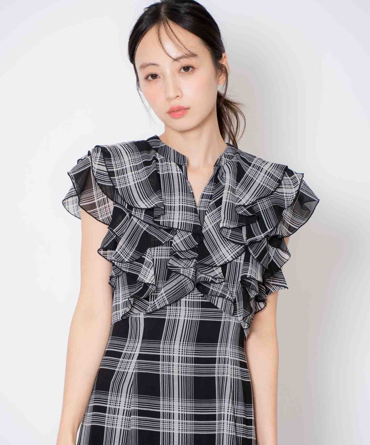 こ*ろ様 Na+H ボーダーフリルワンピース Na+H ボーダーフリル