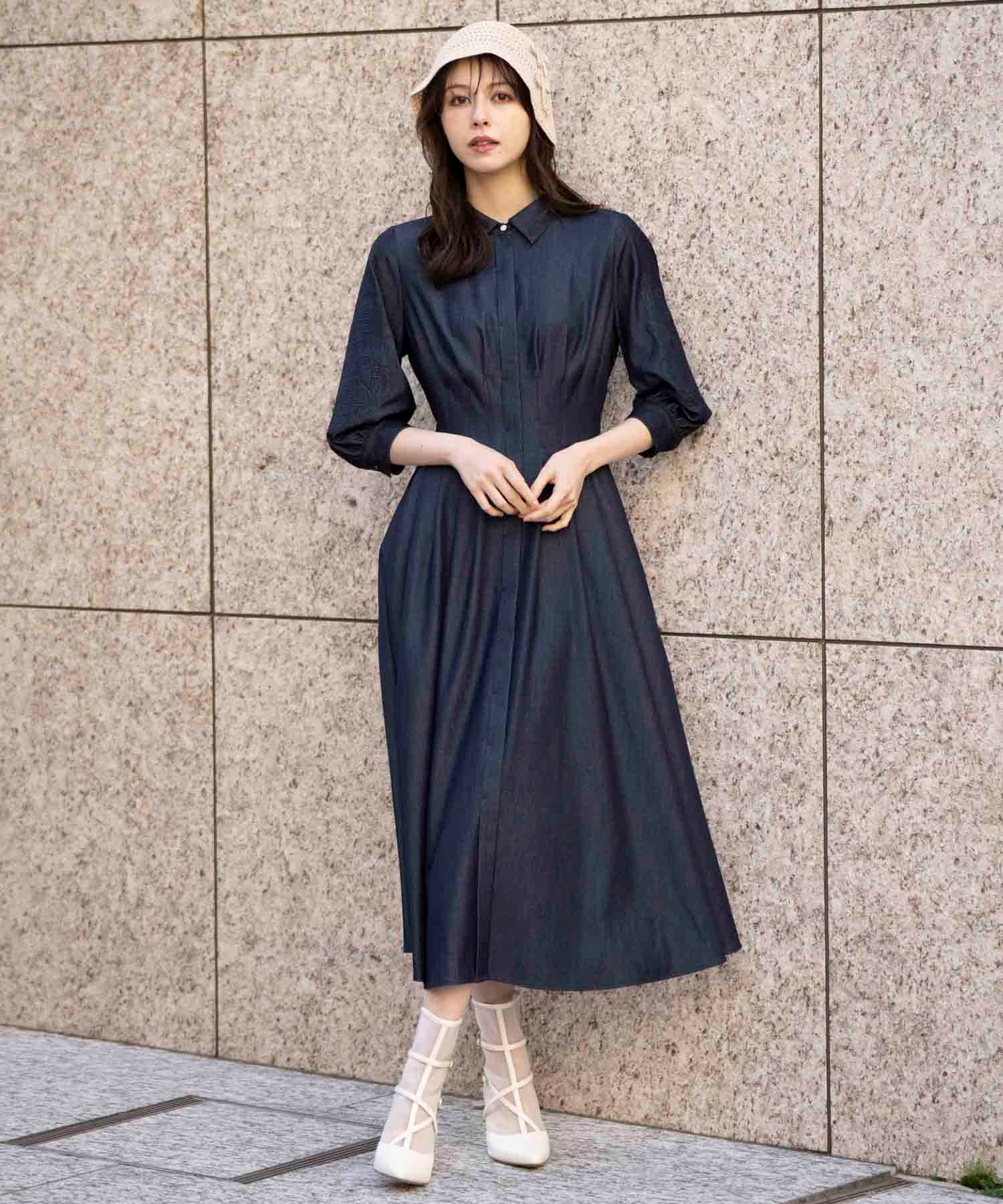 スリーブ刺繍タックシャツワンピ | ロングワンピース | NOELA OFFICIAL