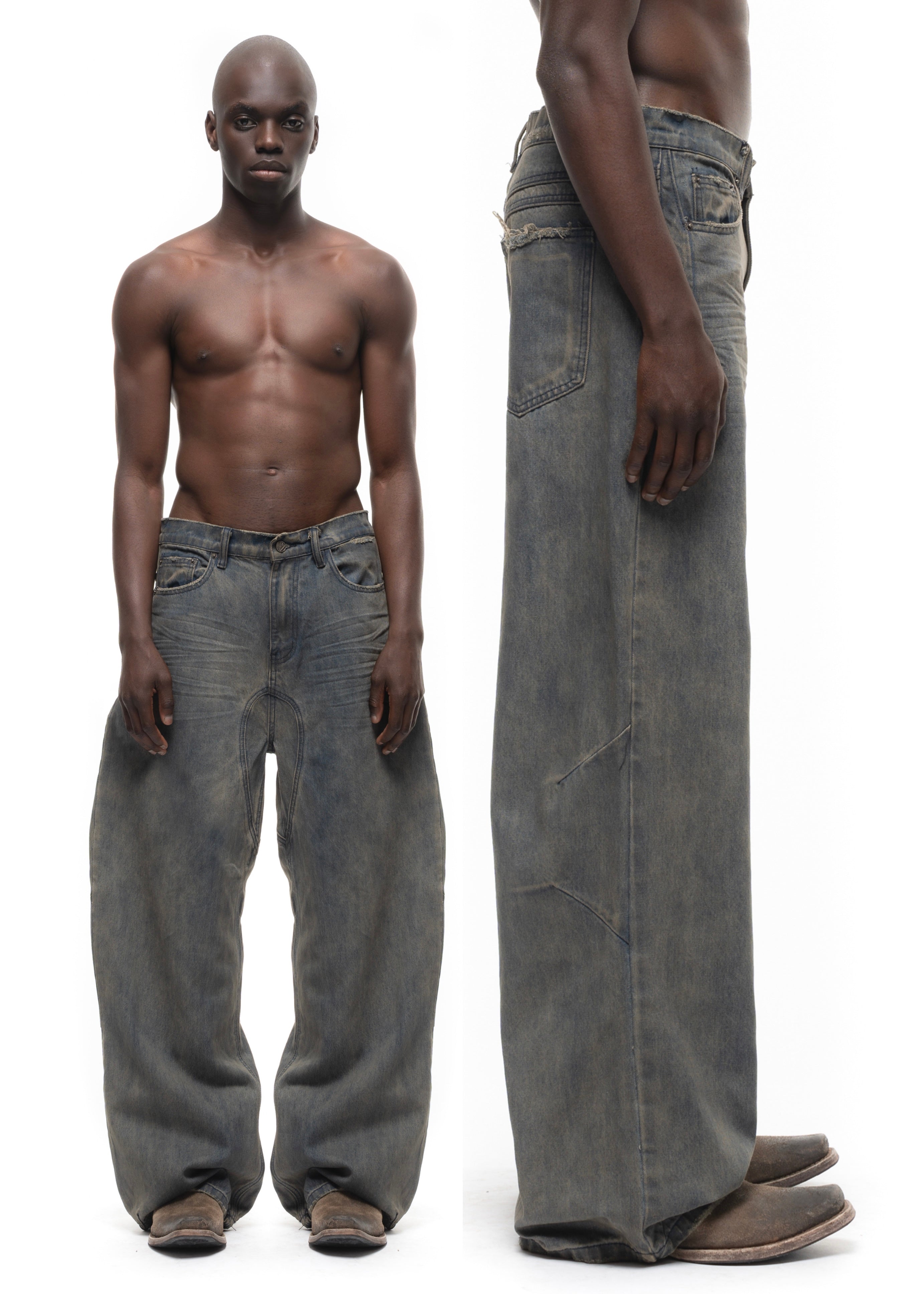 NO/FAITH STUDIOS loose fit denim blue