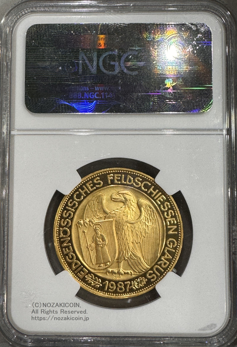 スイス 射撃祭 1000フラン金貨 1987 Glarus NGC PF69 ULTRA CAMEO