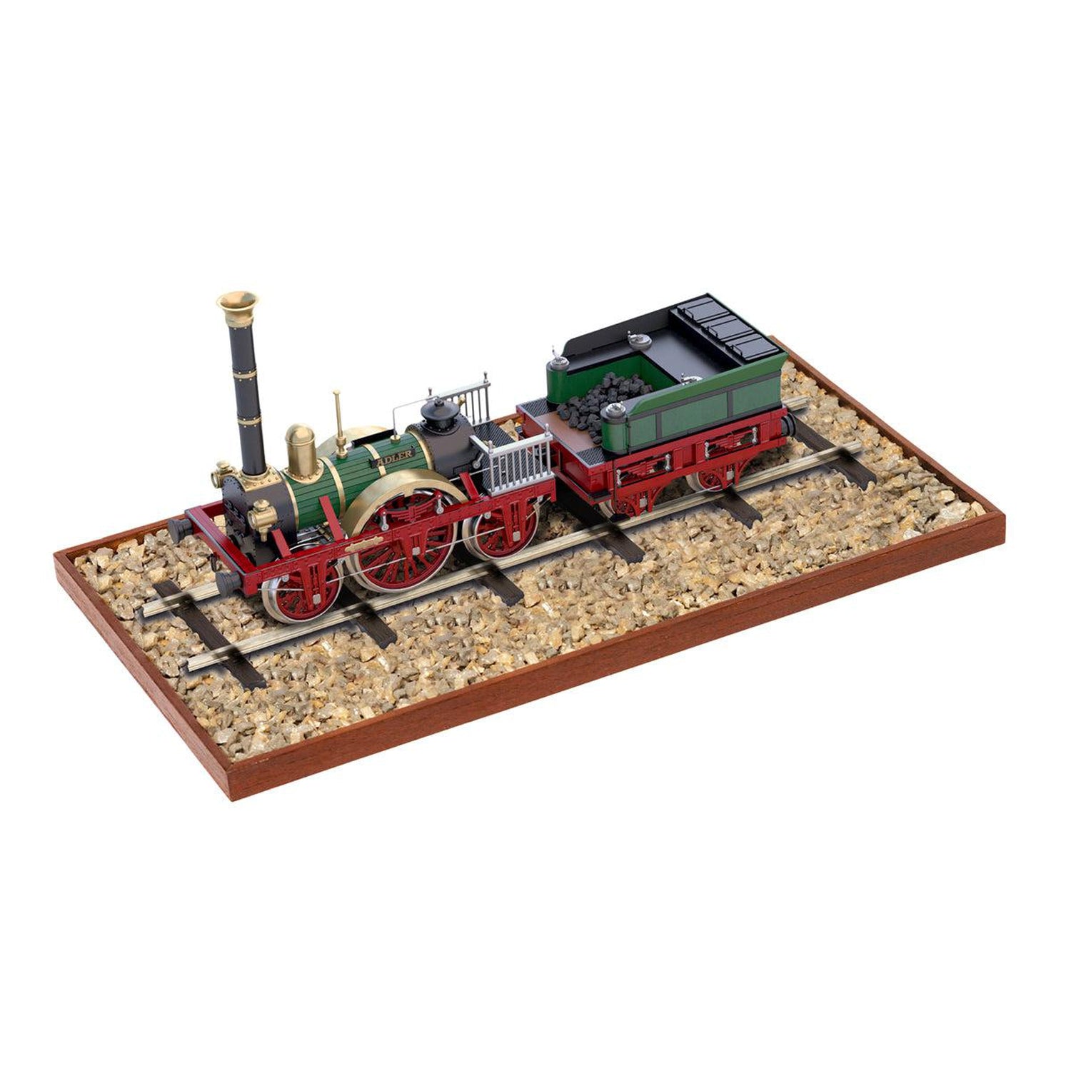 Adler locomotive. OcCre railway model. Railroading.