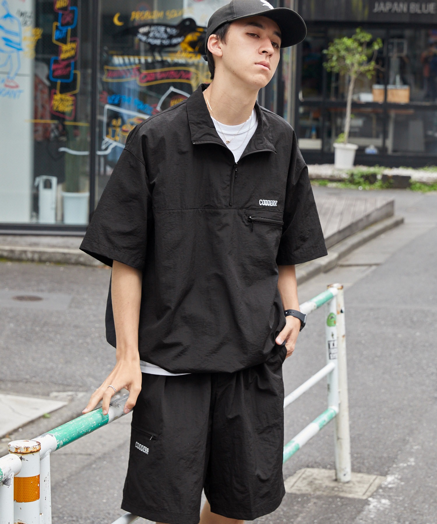 ≪セットアップ≫【CODDERR】ロゴ刺繍 ナイロン ビッグシルエット