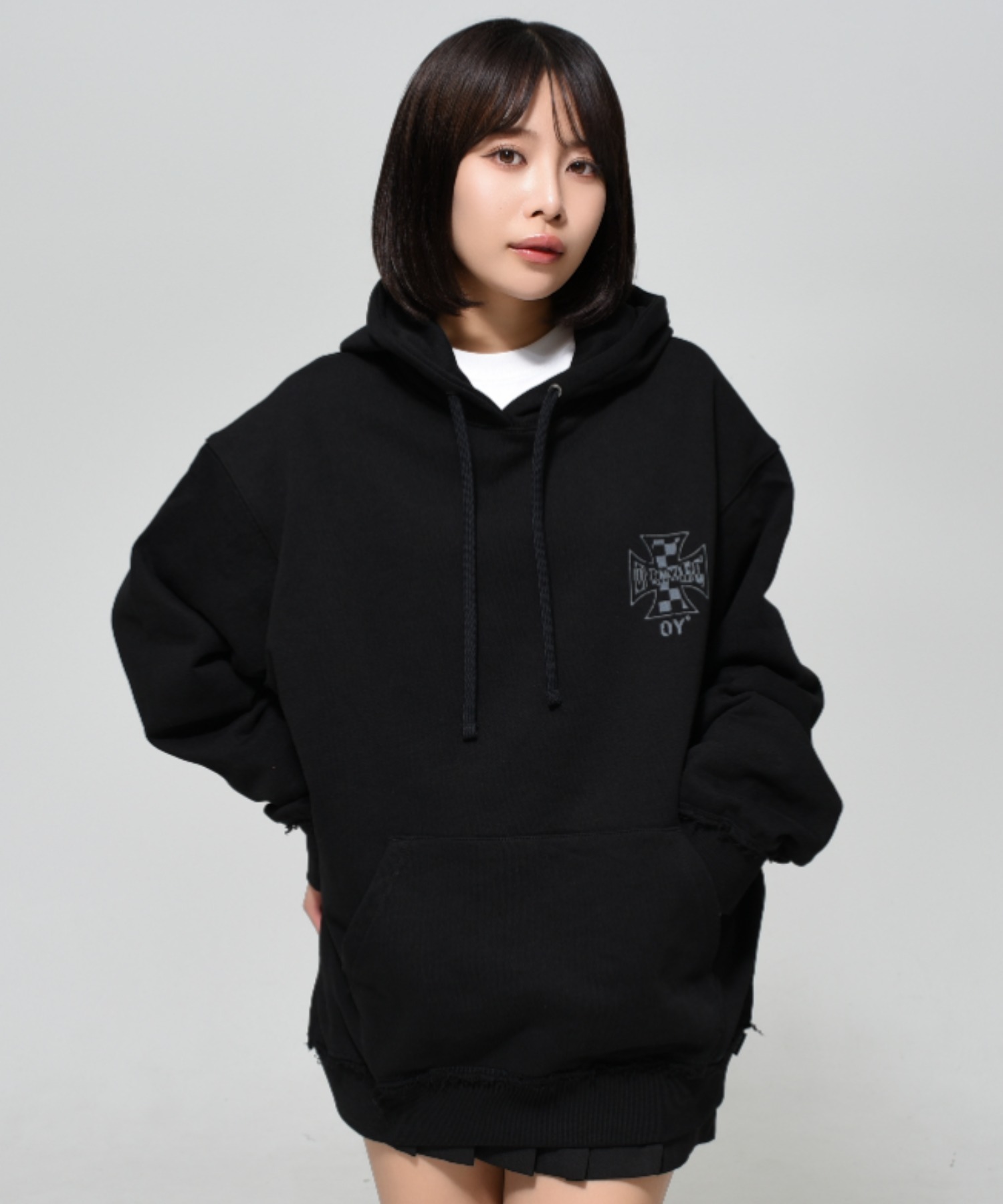 OY/オーワイ』 CHECK CROSS HOODIE/チェッククロスプルオーバー