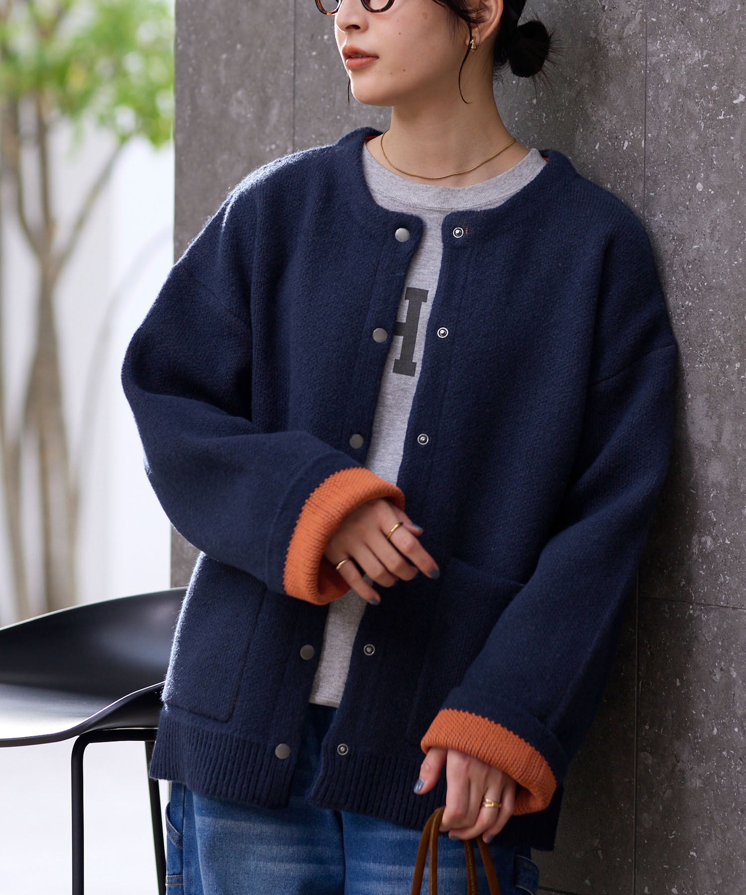 OLDSTUSSY スウェット スタジャン 紺タグ スナップカーディガン