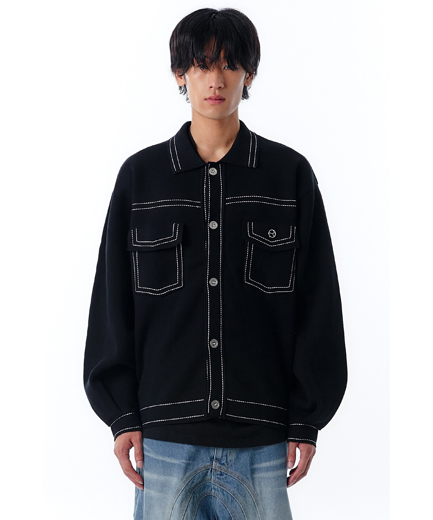 OY/オーワイ』STITCH KNIT TRUCKER JACKET/ニット ステッチトラック