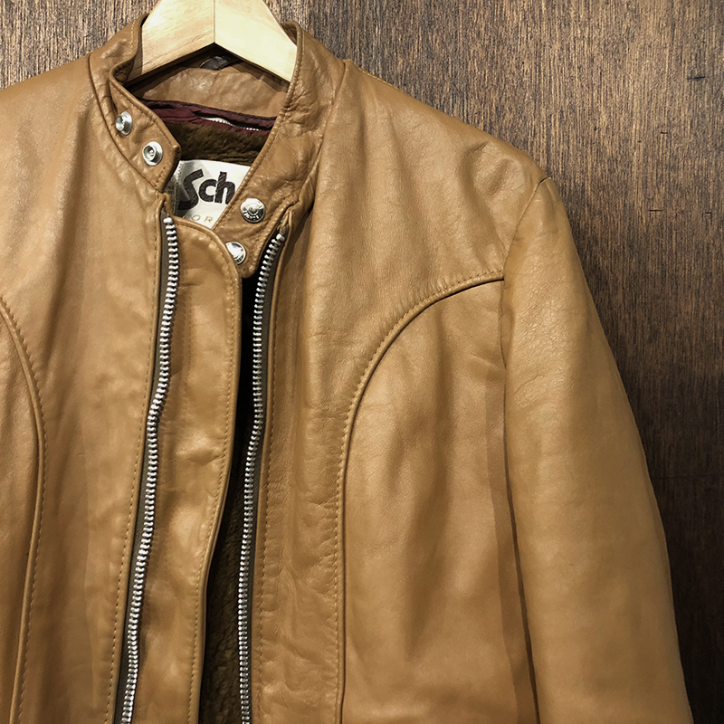 Schott Single Riders Jacket Camel 38（ショット シングル ライダース