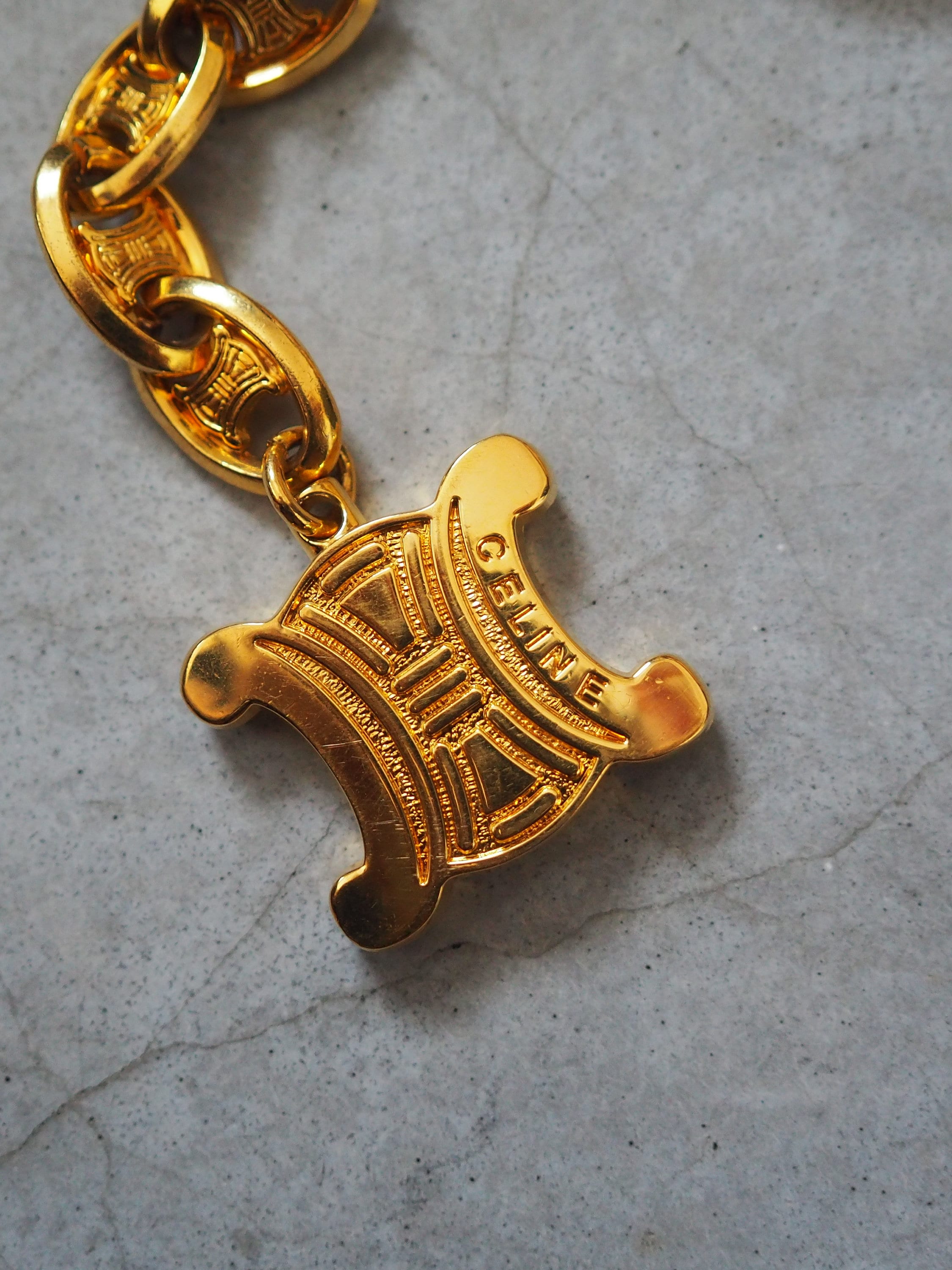 CELINE マカダム チェーン ベルト セリーヌ トリオンフ ヴィンテージ