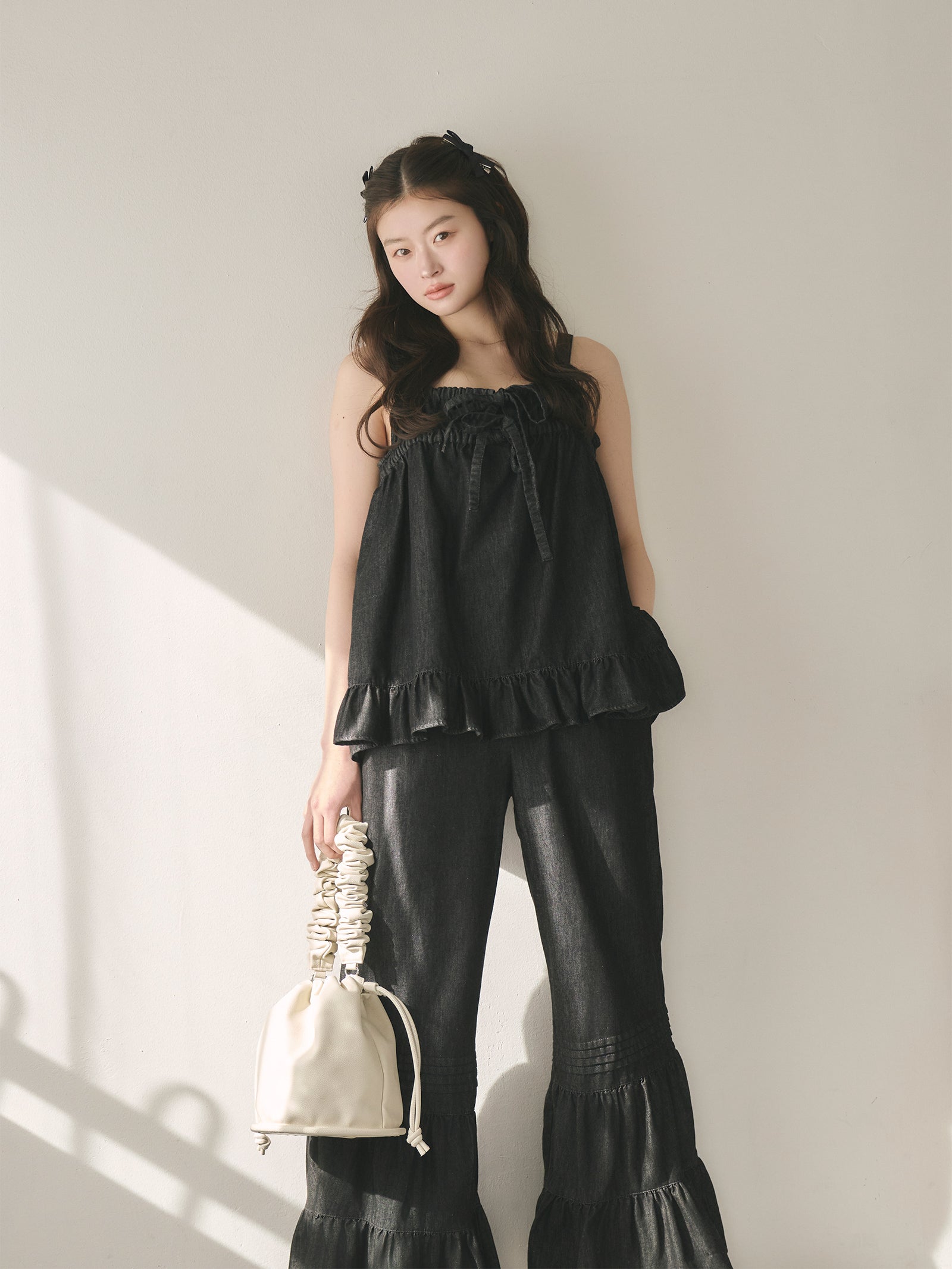 ハートボトムギャザーハンドルバッグ