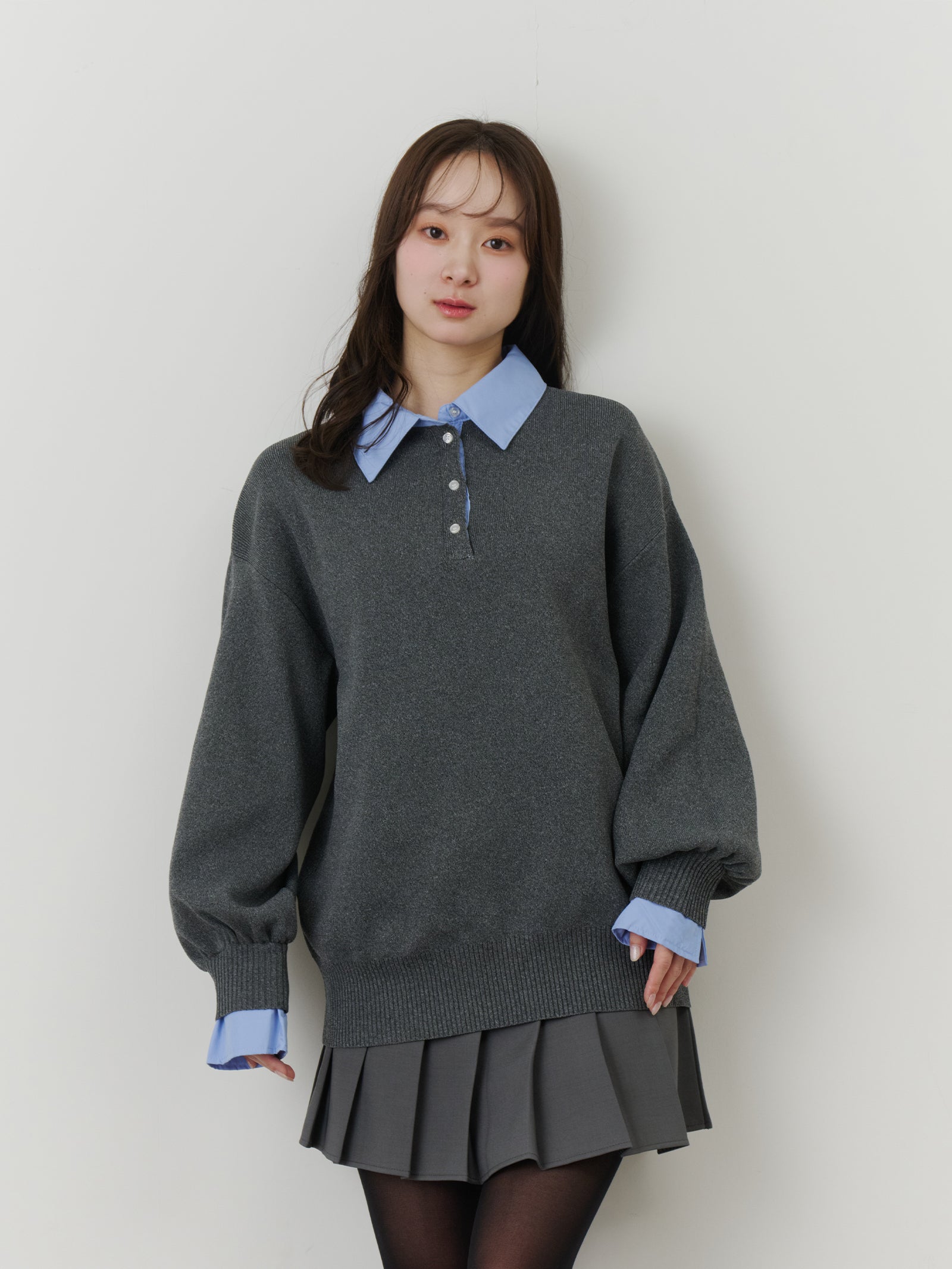 シャツドッキングポロニット