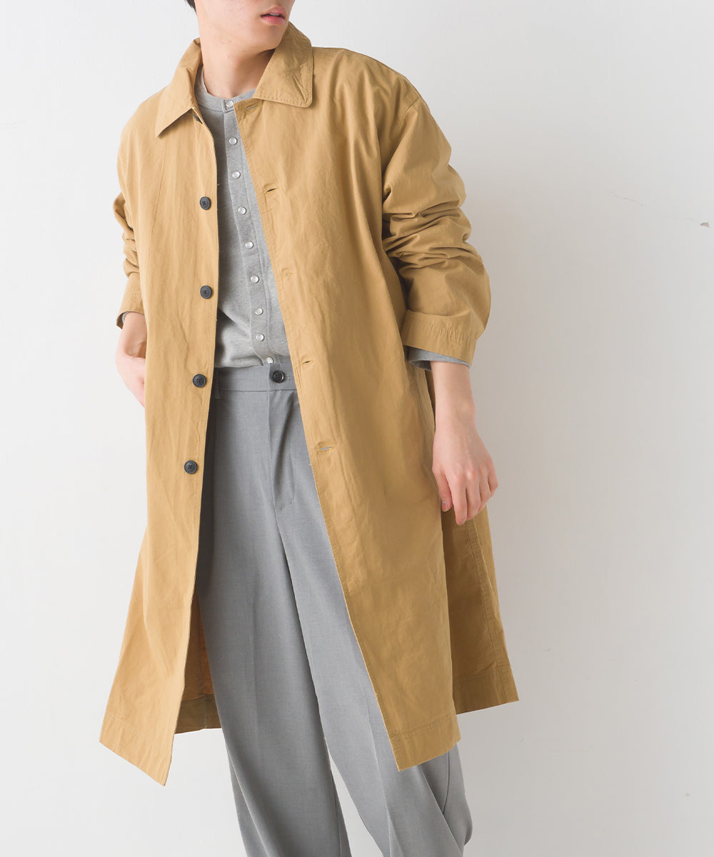 OMNES】メンズ ウォッシュ加工ダンプ ステンカラーコート【1521-7063】