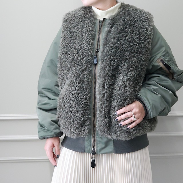 24AW NEW ARRIVAL【HYKE(ハイク)】 FAUX SHEARLING TYPE MA-1｜パリゴ
