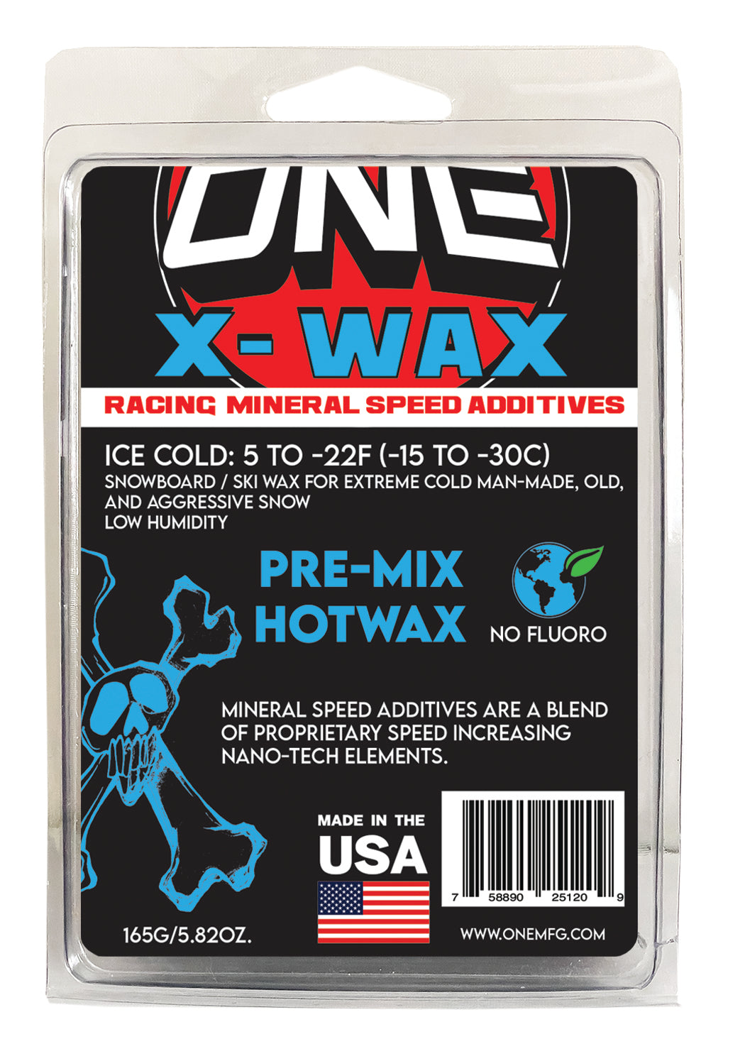 One Mfg X-Wax 165 PRE-MIX Snowboard Wax, Ski Wax - Racing Wax