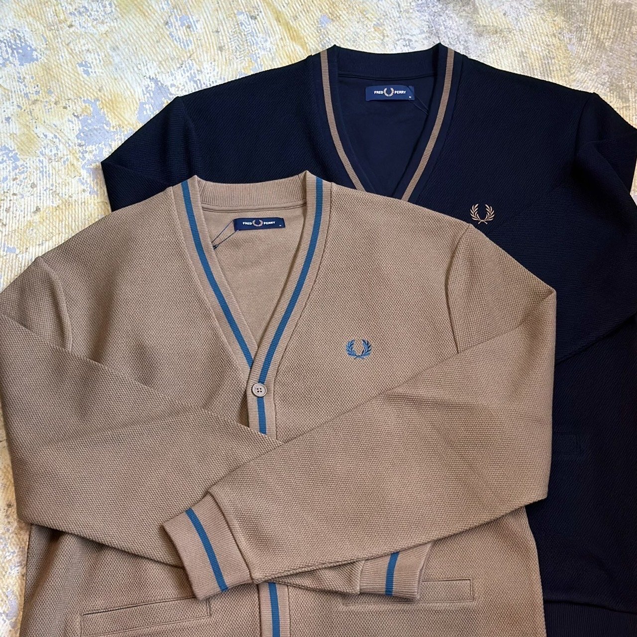 FRED PERRY/フレッドペリー】Tipped Pique Texture Cardigan (2color)