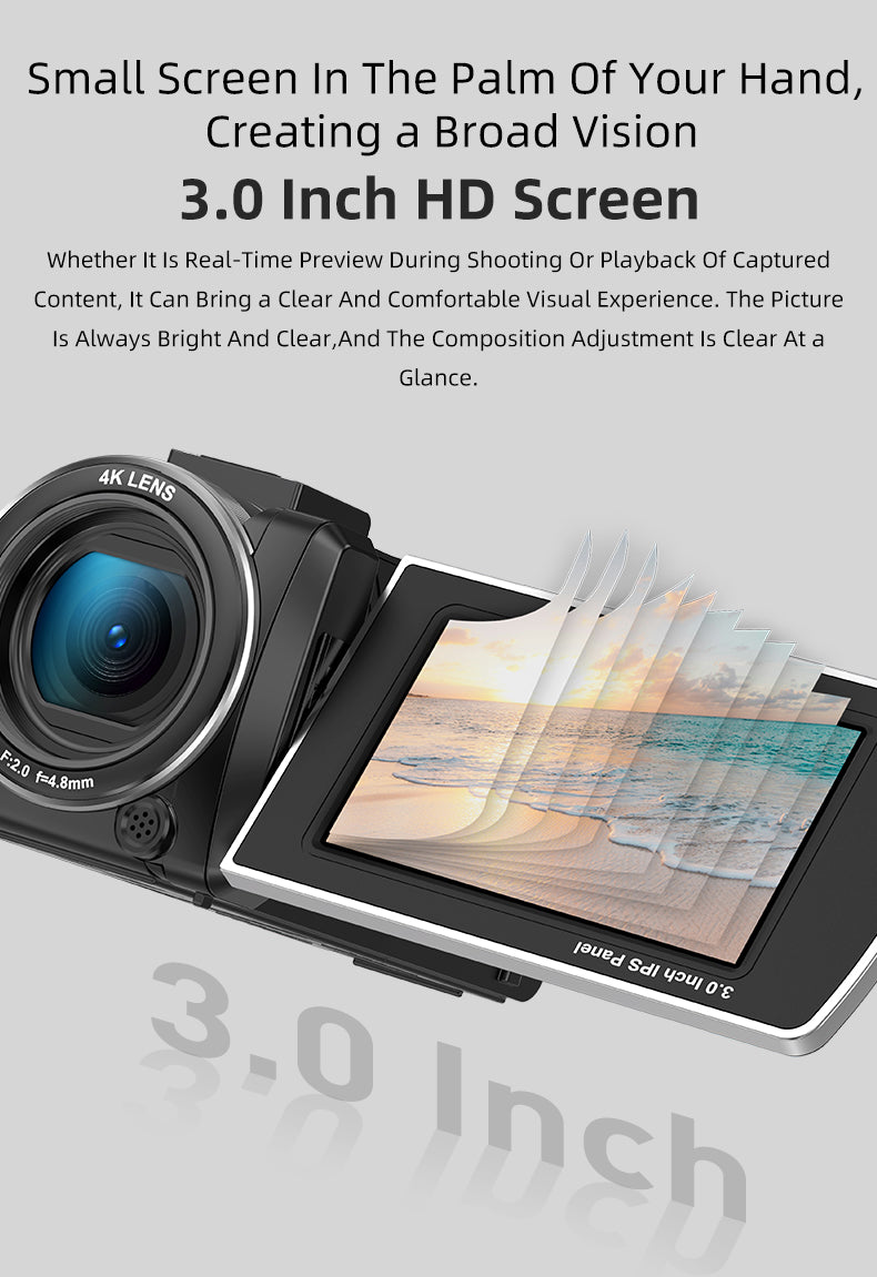 Ordro Z36 4K Vlogging Video Camera with Sony Sensor - 48MP WiFi