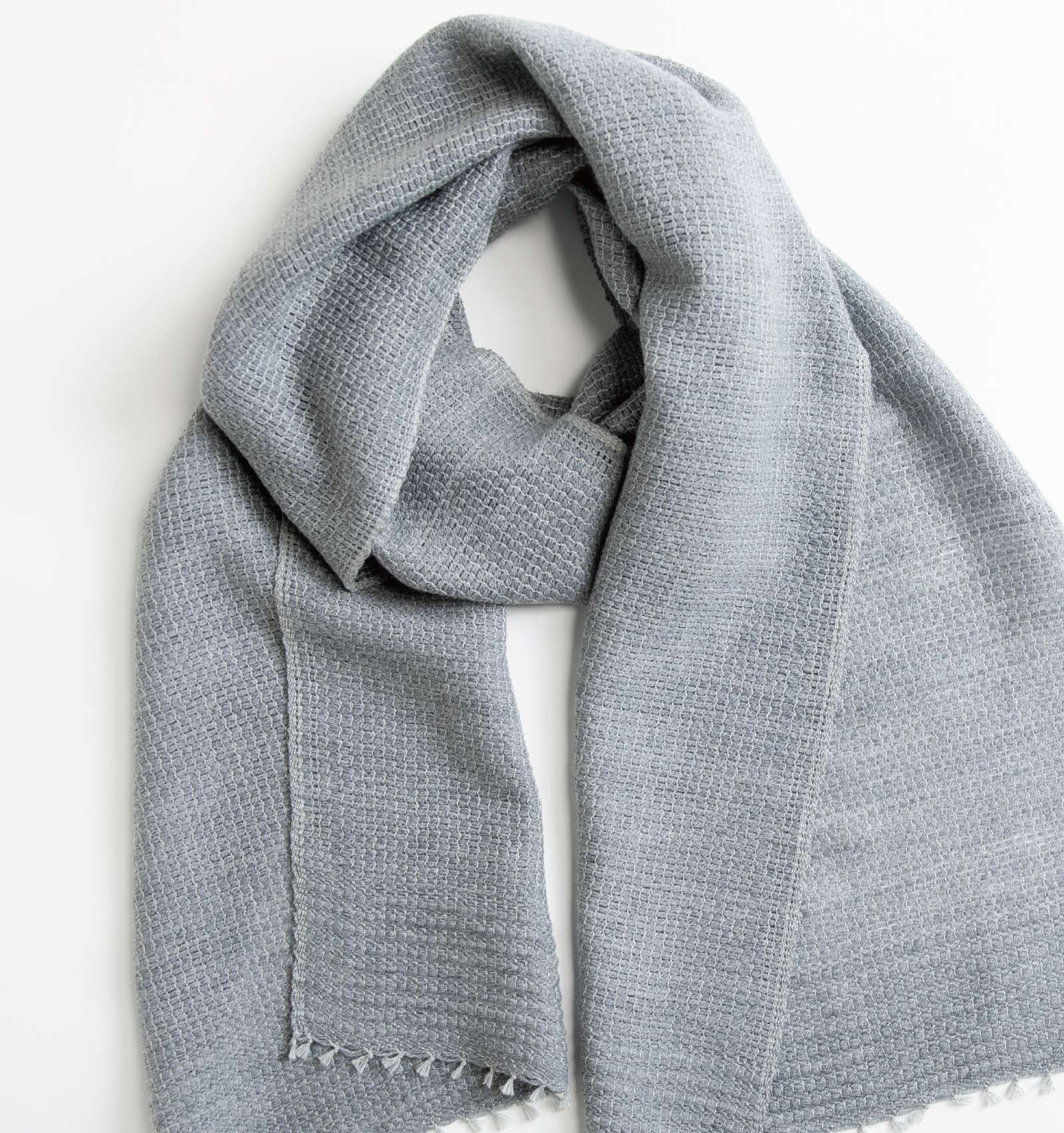 MOJIRIウールマフラー グレー | 【公式】工房織座オンラインショップ