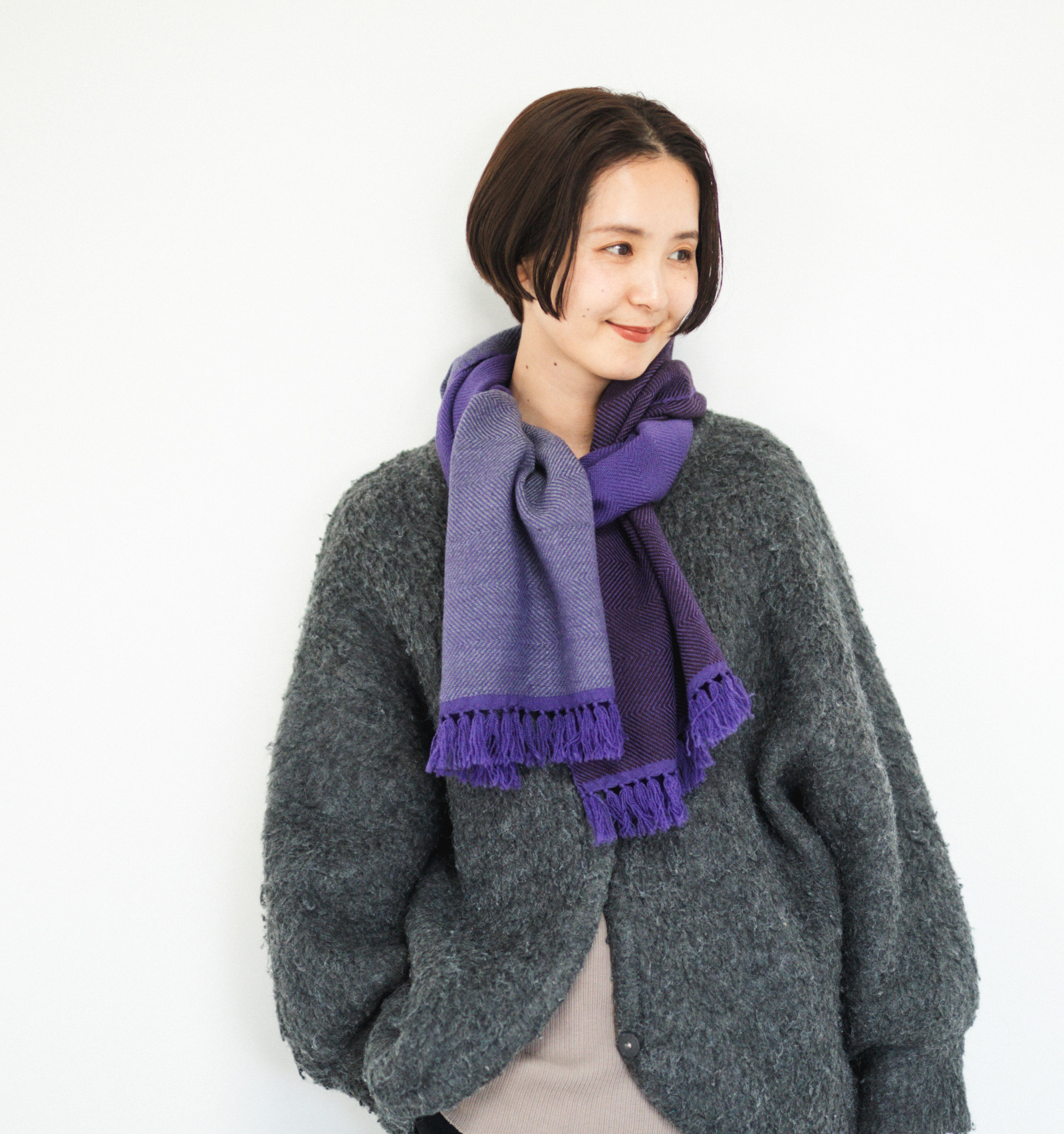 WAKKA イージーマフラー ウール バイオレット | 【公式】工房織座