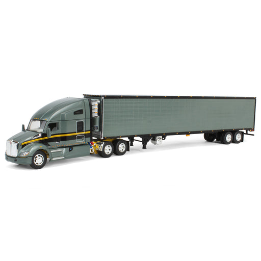 1/64 Gunmetal Gray Kenworth T680 Sleeper with Tandem-Axle Reefer