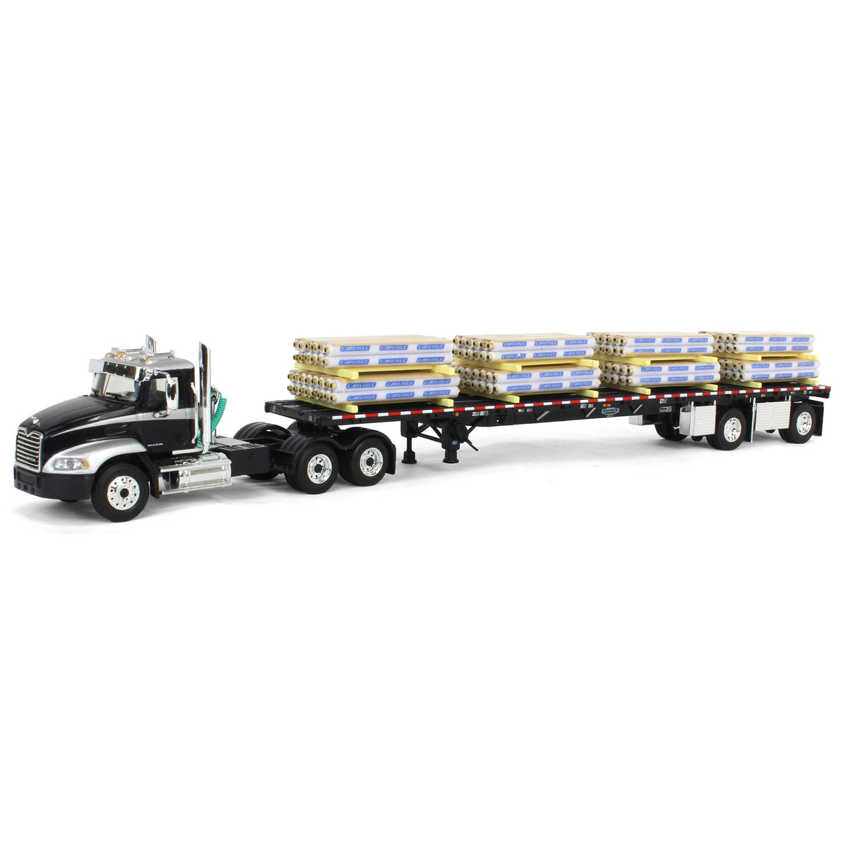 1/64 Black/Silver Mack Pinnacle with 53ft Wilson Roadbrute Trailer