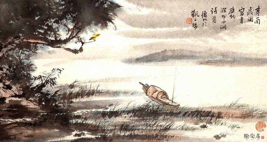 MaoliziUK 这才是中国的“野渡無人舟自橫。” （唐）韋應物：《滁州西涧