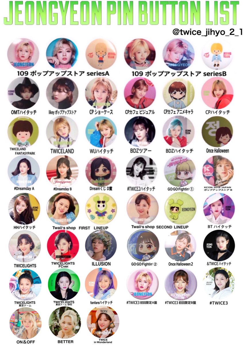 210215 更新】TWICE 缶バッチリスト ナヨン、ジョンヨン、モモ 保存