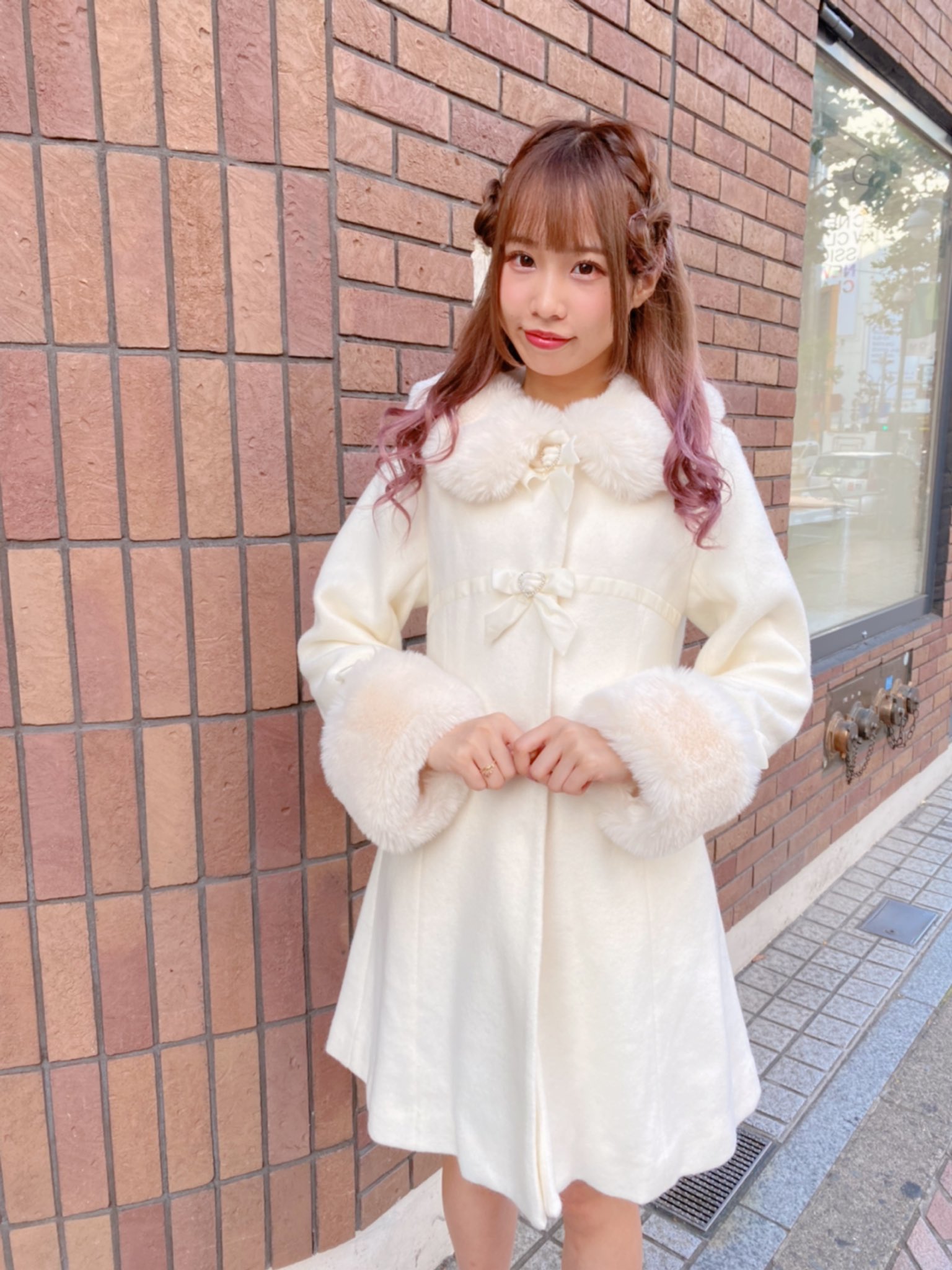 LIZLISA フリース フード付き ポンチョ ケープコート LIZ LISA