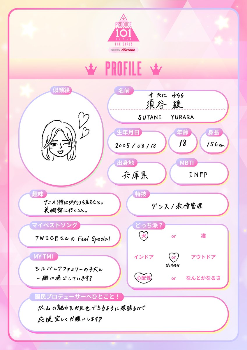 101プロフノート *໒꒱⋆ ┊✧ 須谷緩 ( #SUTANIYURARA ） ✧┊ 推しの