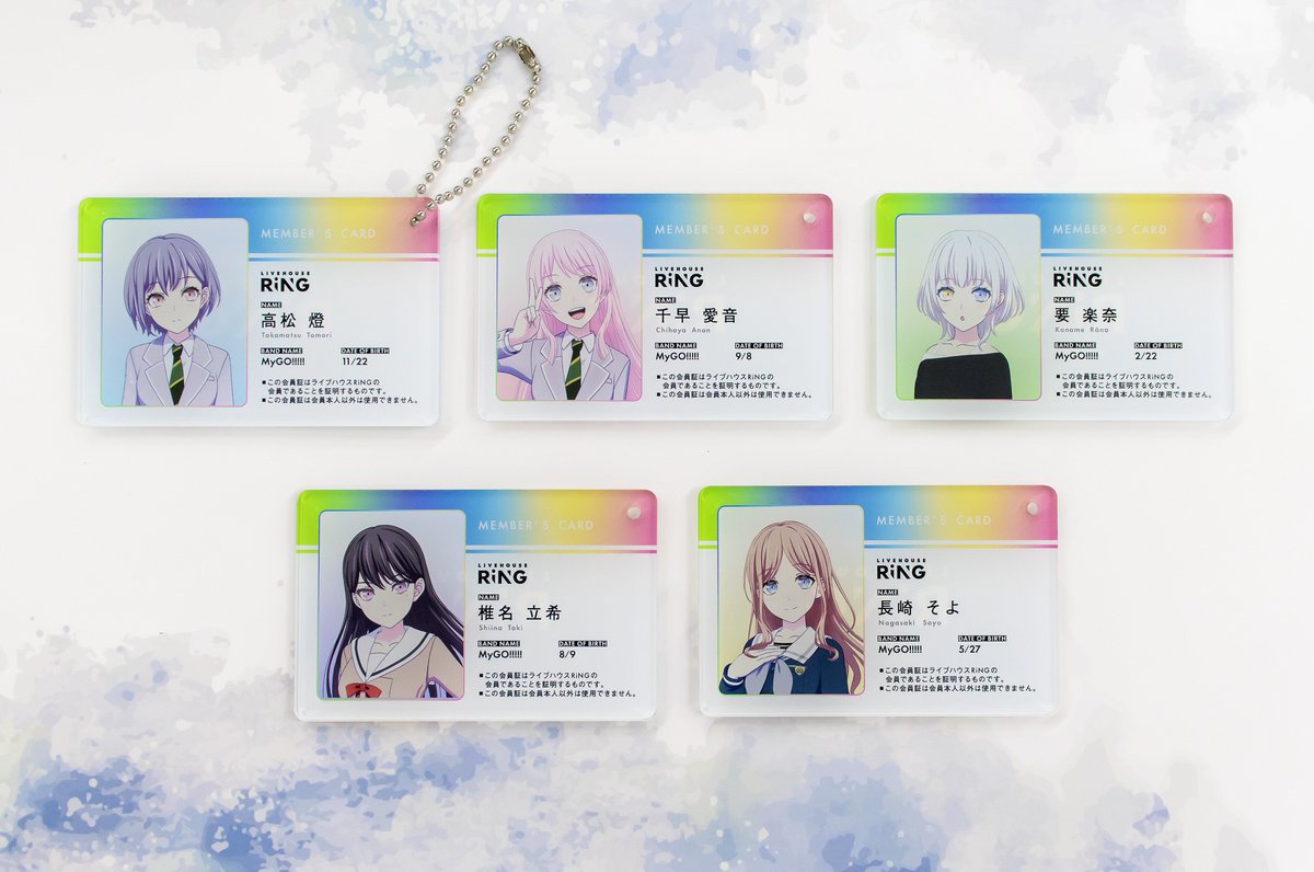 12月8日発売/ BanG Dream! It's MyGO!!!!! RiNG会員証風トレーディング