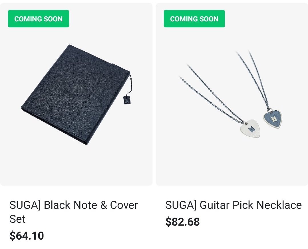 ARTIST-MADE COLLECTION SHOW BY BTS #SUGA Preços em dólares: •Black