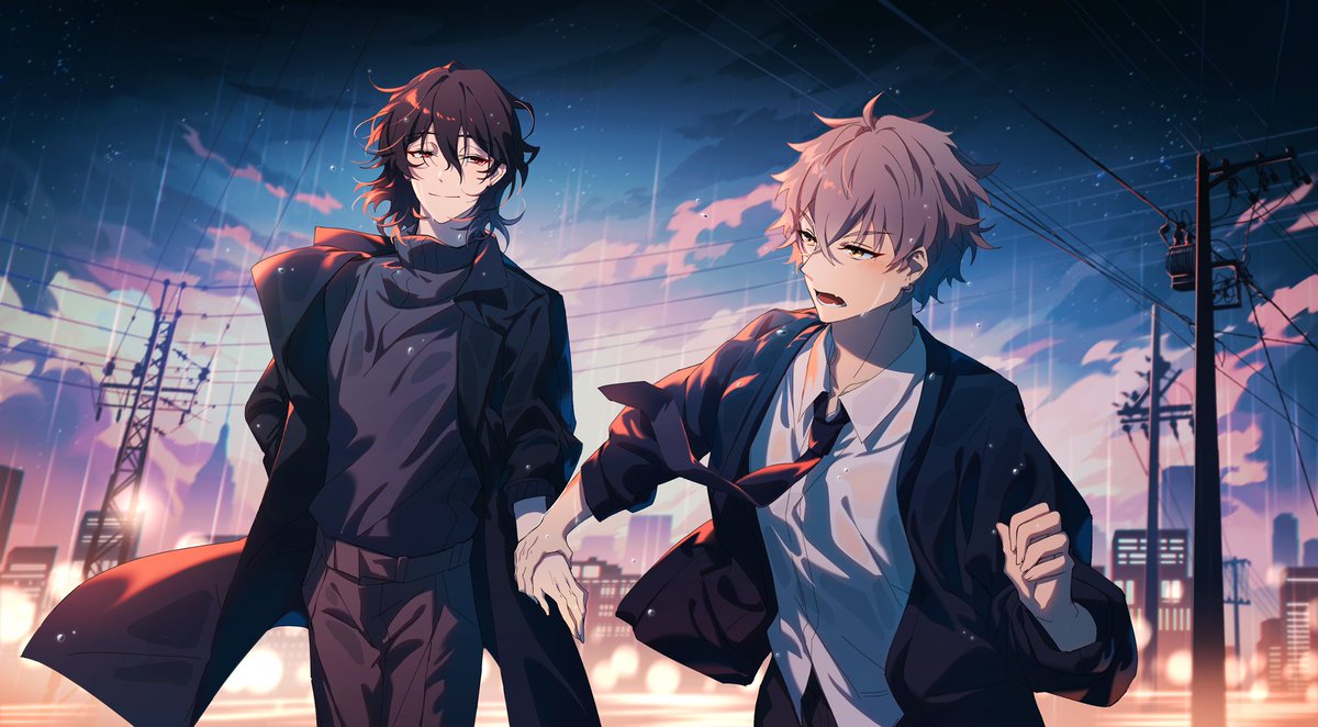 あんスタ #零晃 #朔間零 #大神晃牙 雨 のデート Happy 505！！