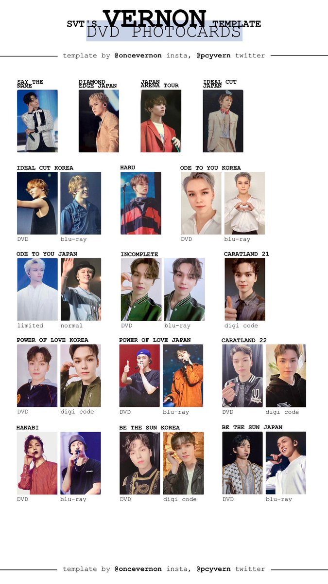 seventeen dvd photocard templates updated with the be the sun