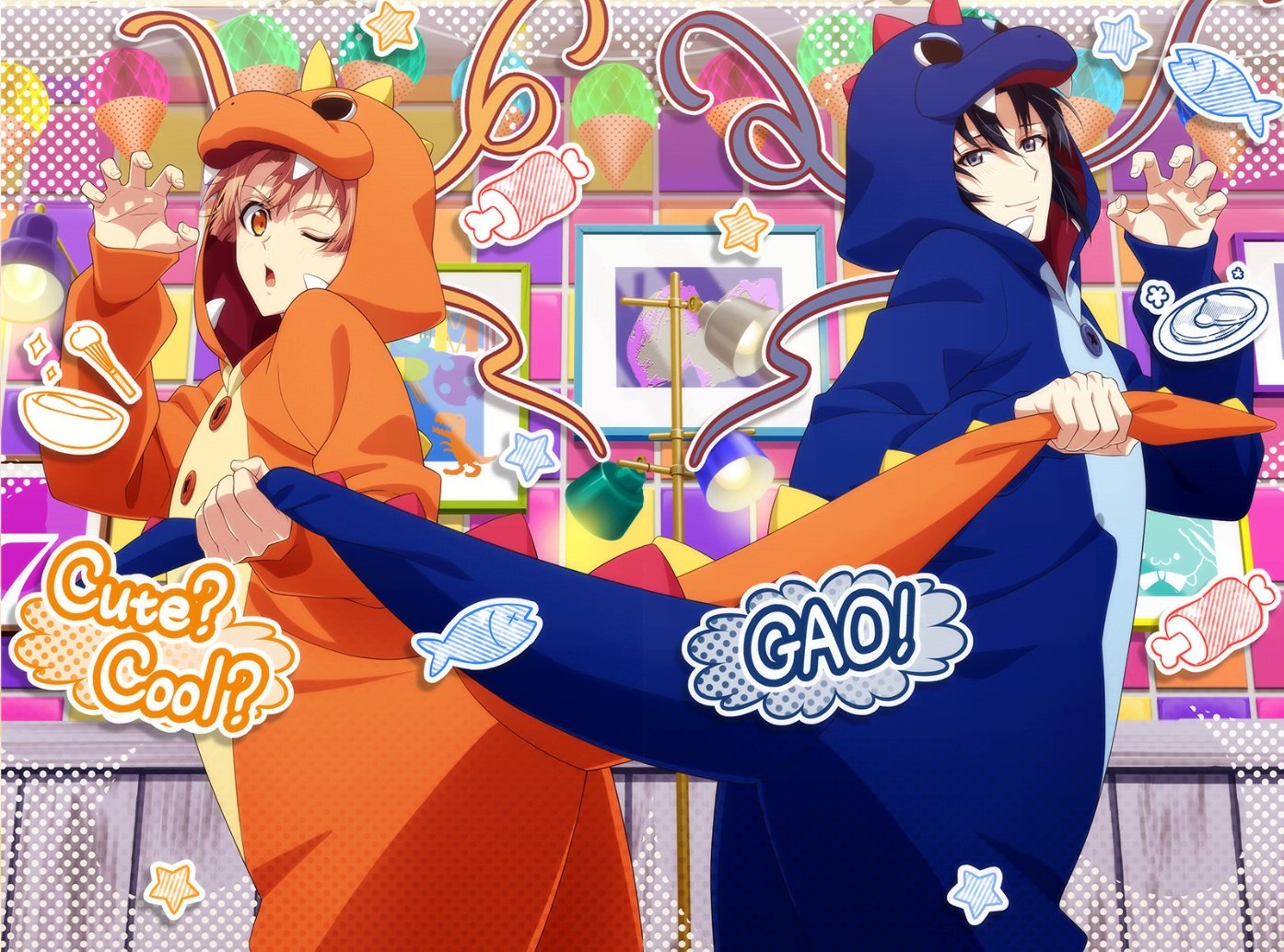 アイナナ 怪獣パジャマ 缶バッジ 陸 アイドリッシュセブン（原作版