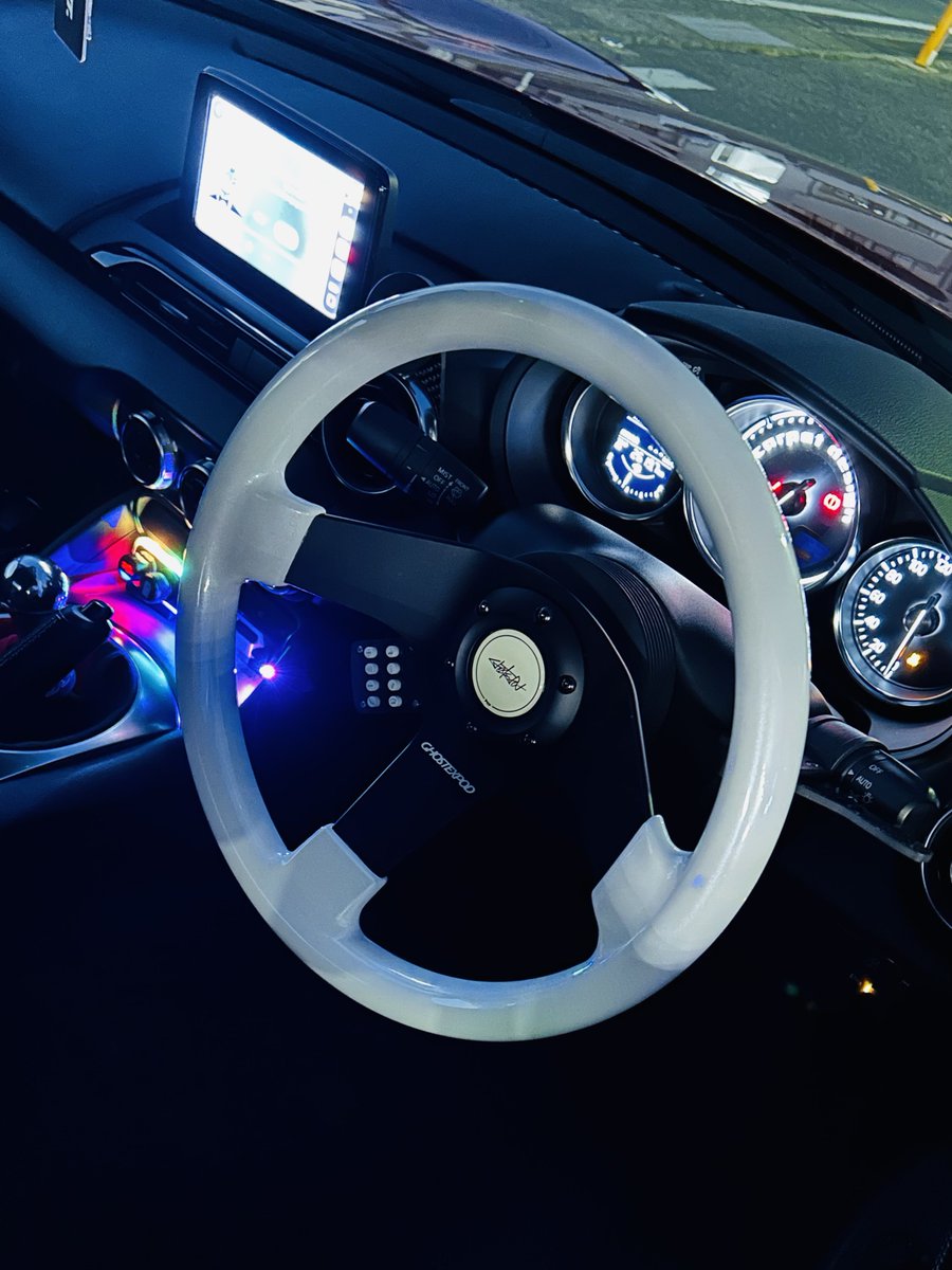 GHOSTEX POD ステアリングホイール ブラック/青 GHOSTEX POD