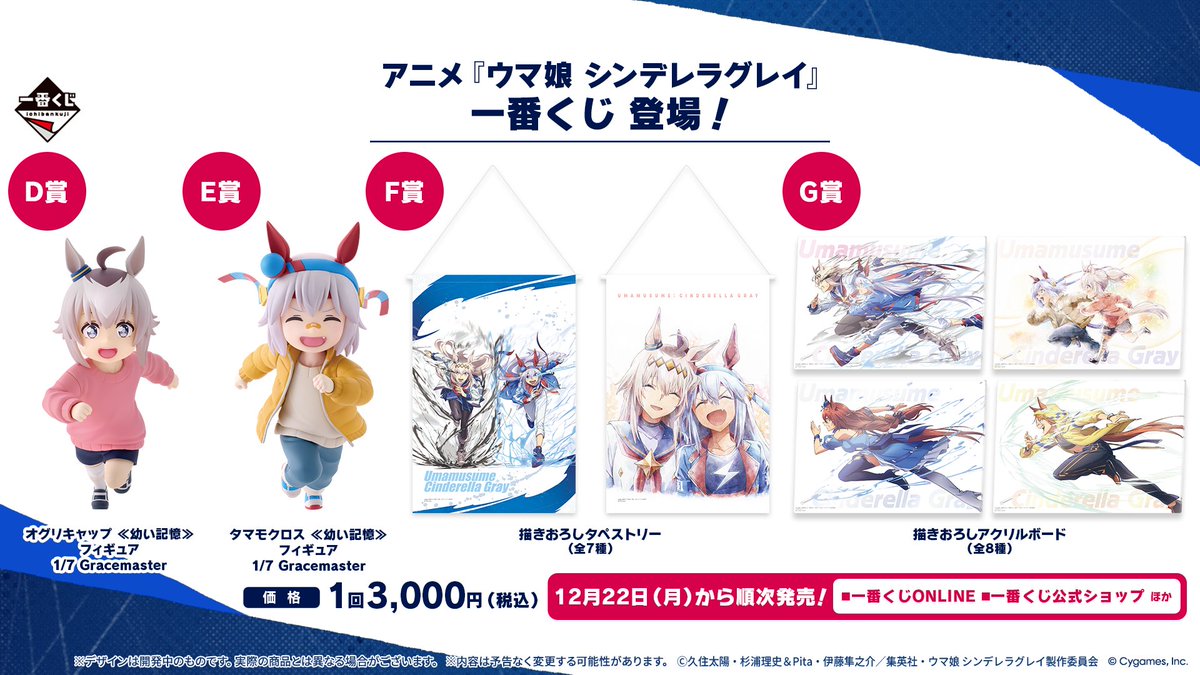 一番くじ アニメ『ウマ娘 シンデレラグレイ』 灰の怪物vs白い稲妻 が